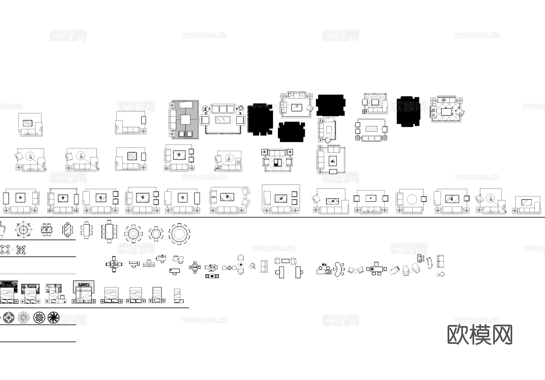 欧式中式现代工装图库CAD施工图cad施工图