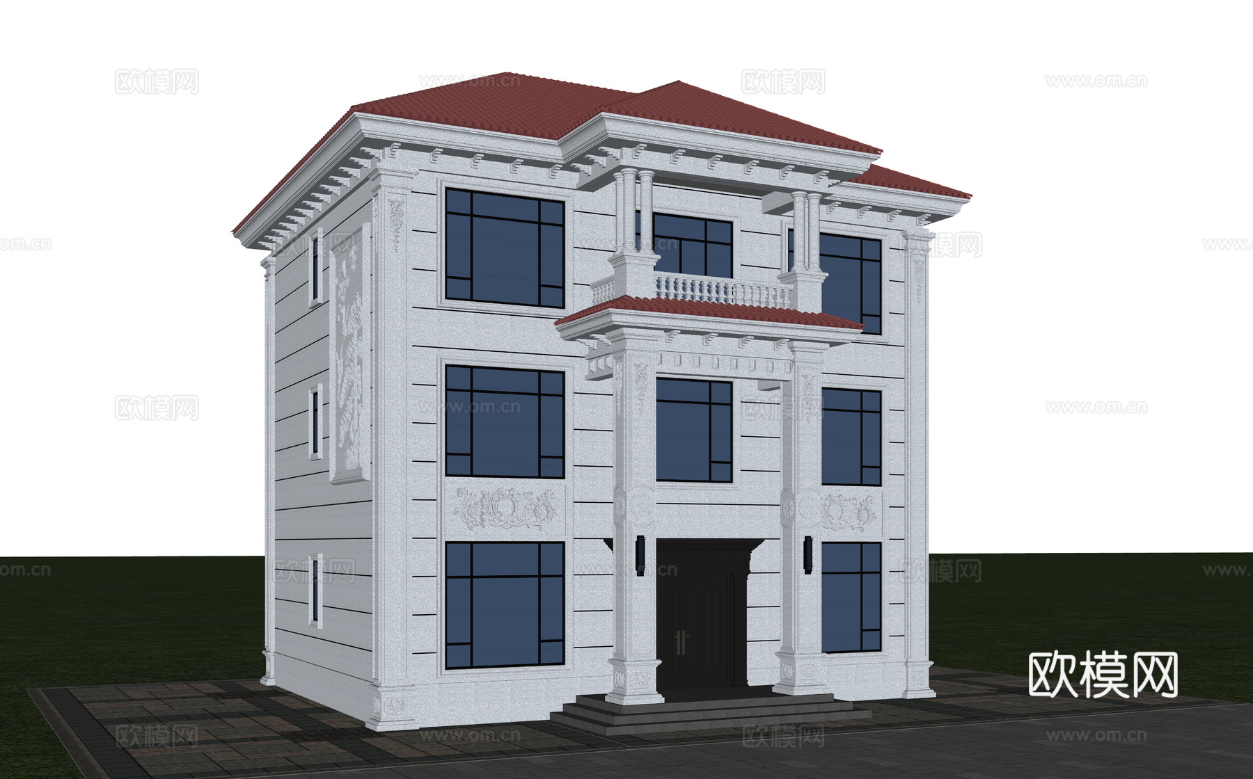 自建房别墅  欧式别墅su模型