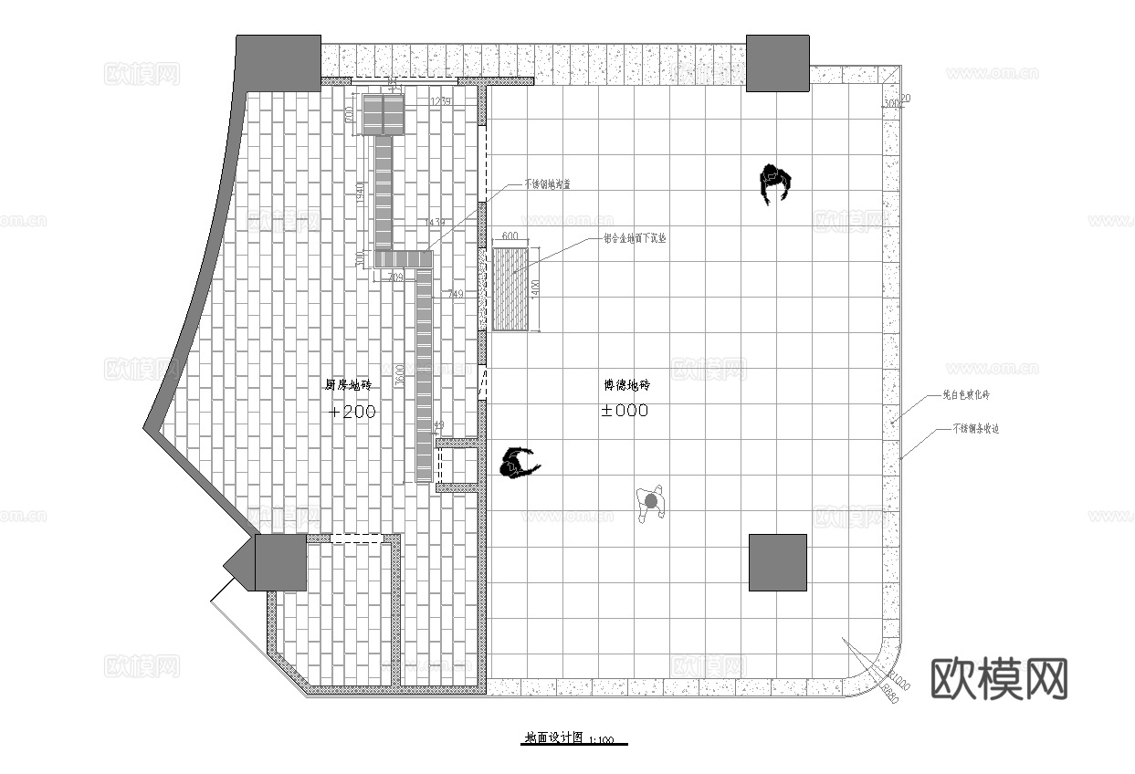 蛋糕面包店  最新全套施工图设计cad施工图