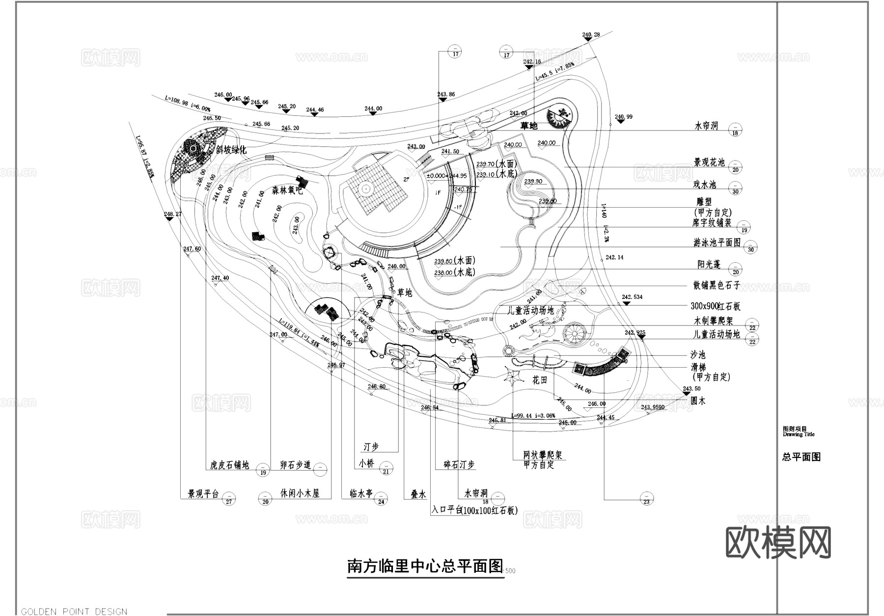 南方邻里中心景观平面CAD施工图cad施工图