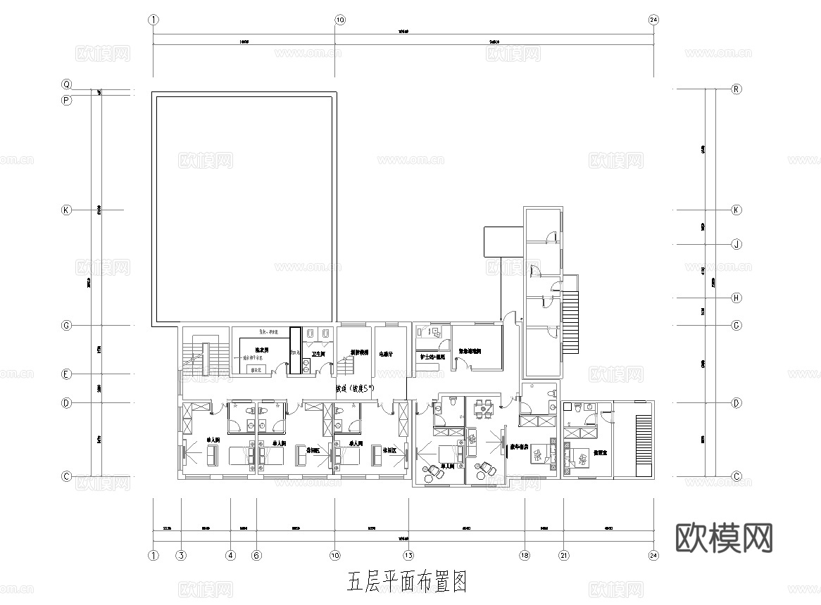 六层养老院 最新全套施工图设计cad施工图