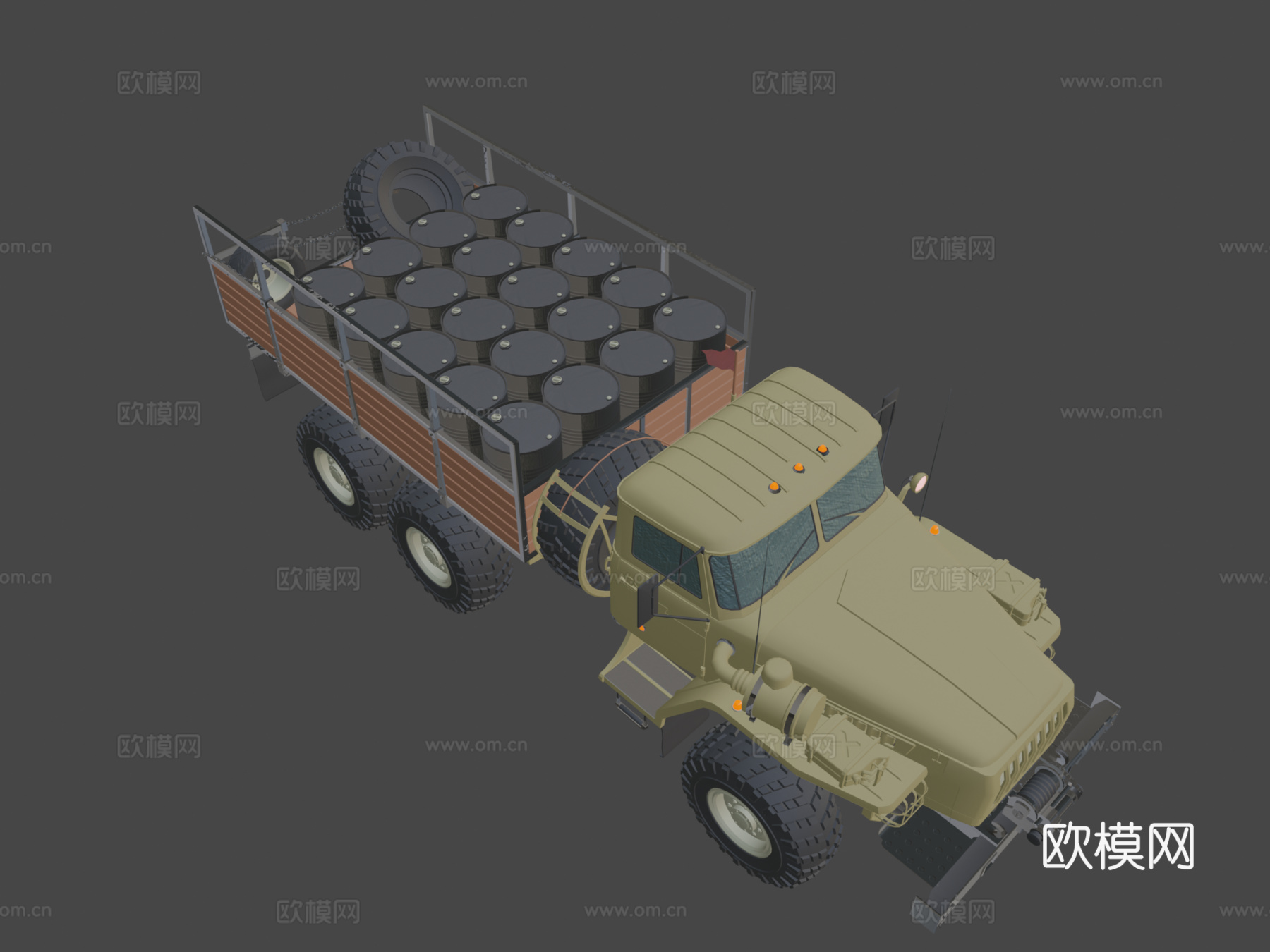 苏联乌拉尔4320 MOD A型3d模型下载（渲染图1）