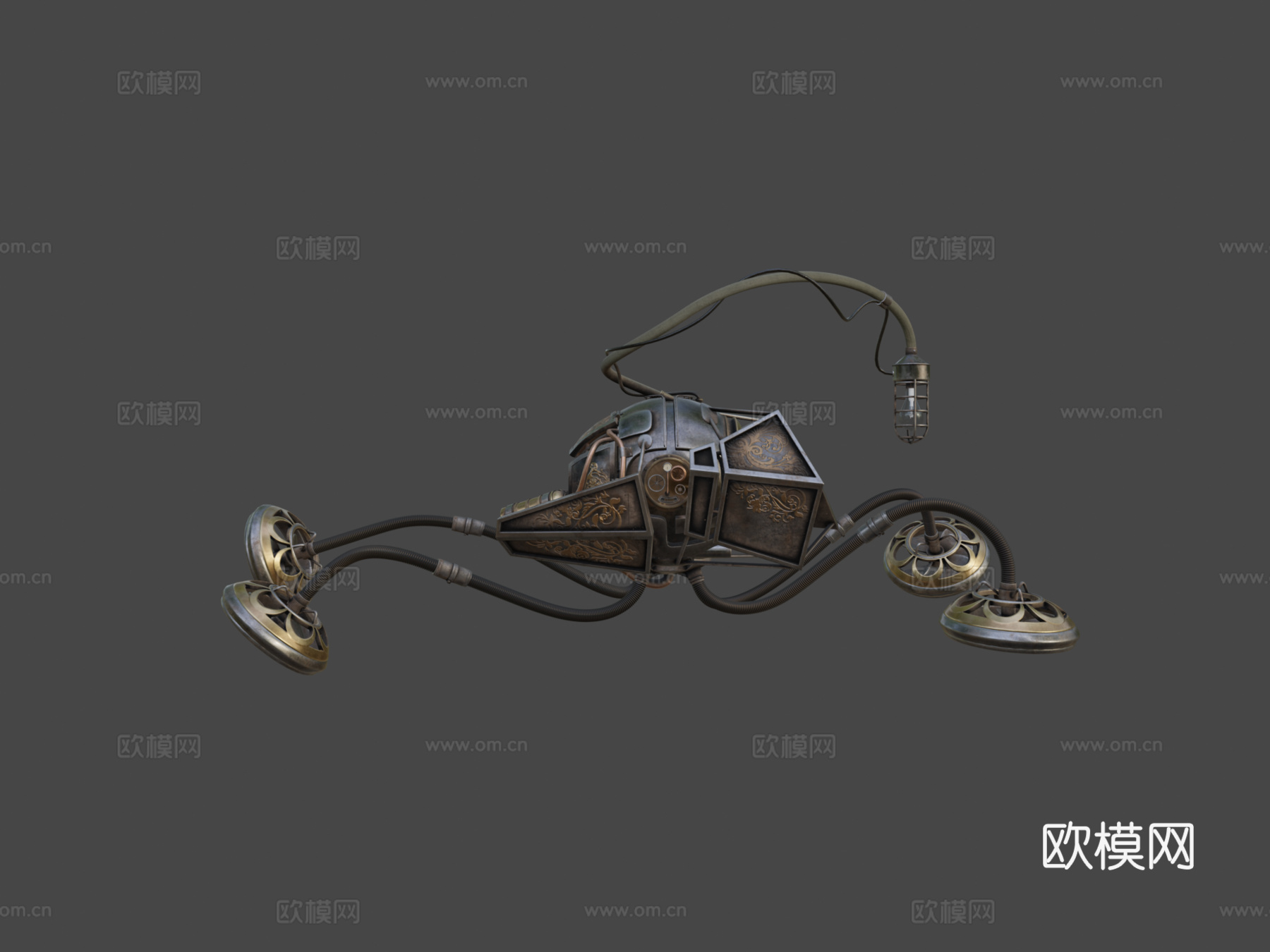 蒸汽朋克水下探险器3d模型下载（渲染图6）