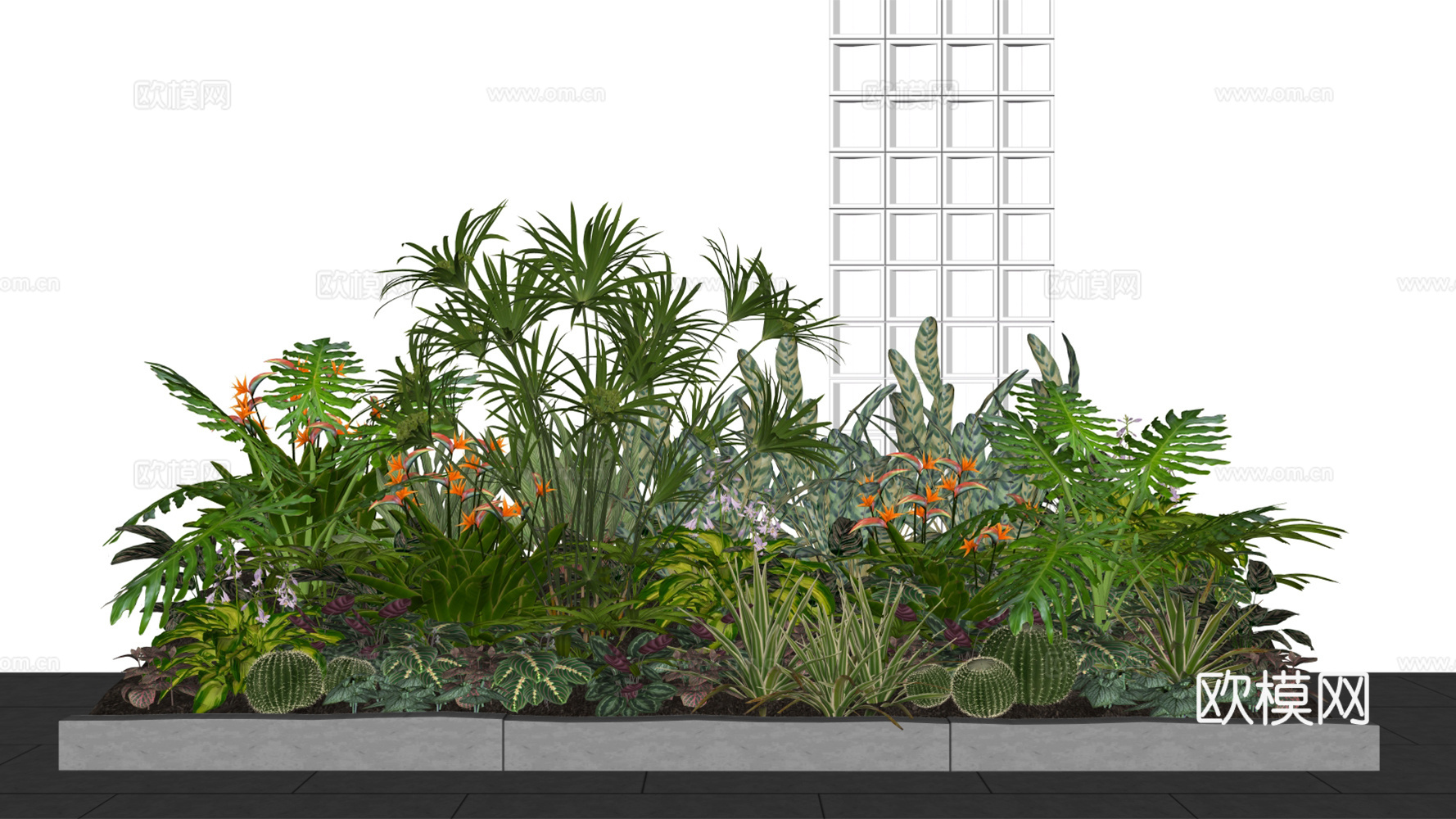 植物堆 绿植组合 庭院景观 灌木花草 室内植物景观su模型