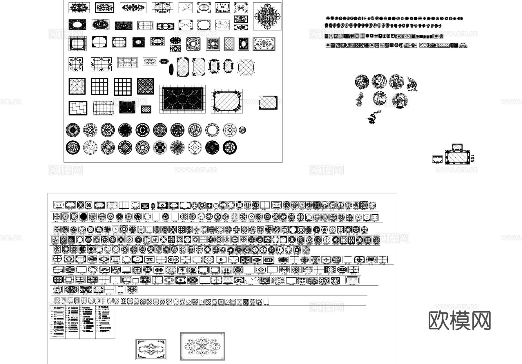 地面拼花图案CAD施工图库cad施工图