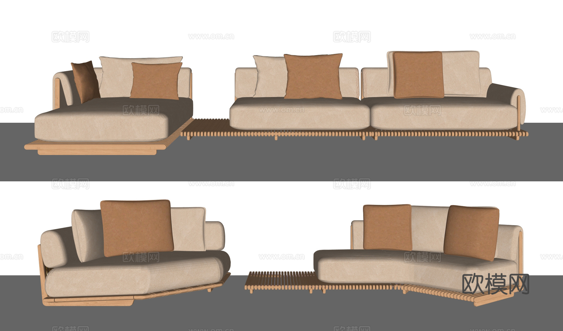 客厅沙发 组合沙发 多人沙发 单人沙发su模型