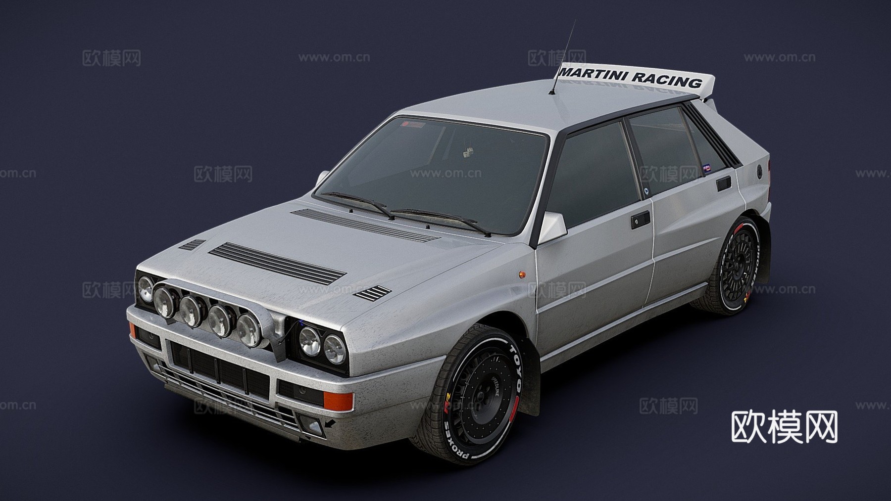 蓝旗亚Delta HF Integrale evo 23d模型下载（渲染图1）