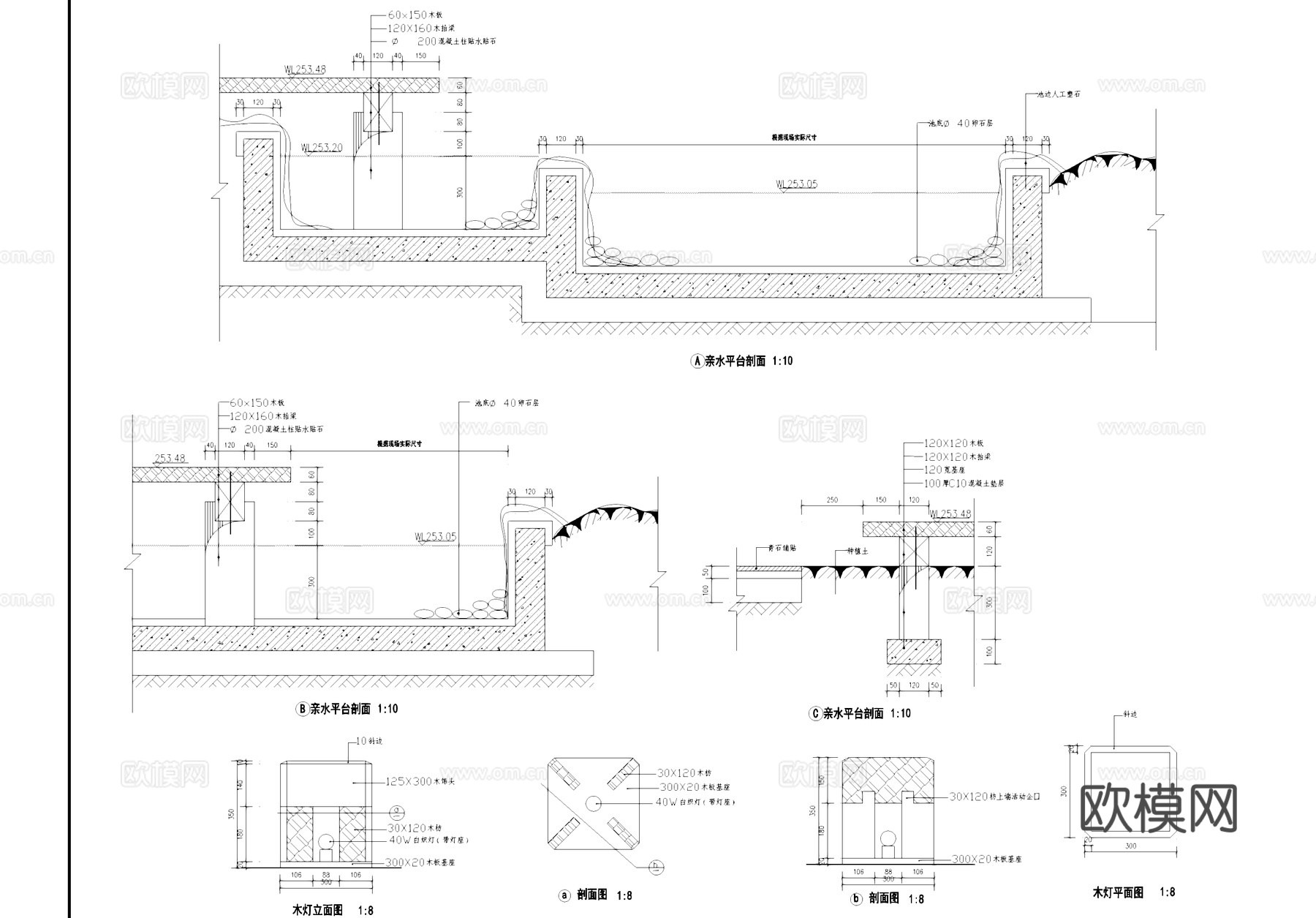 居住区景观节点大样CAD施工图集cad施工图