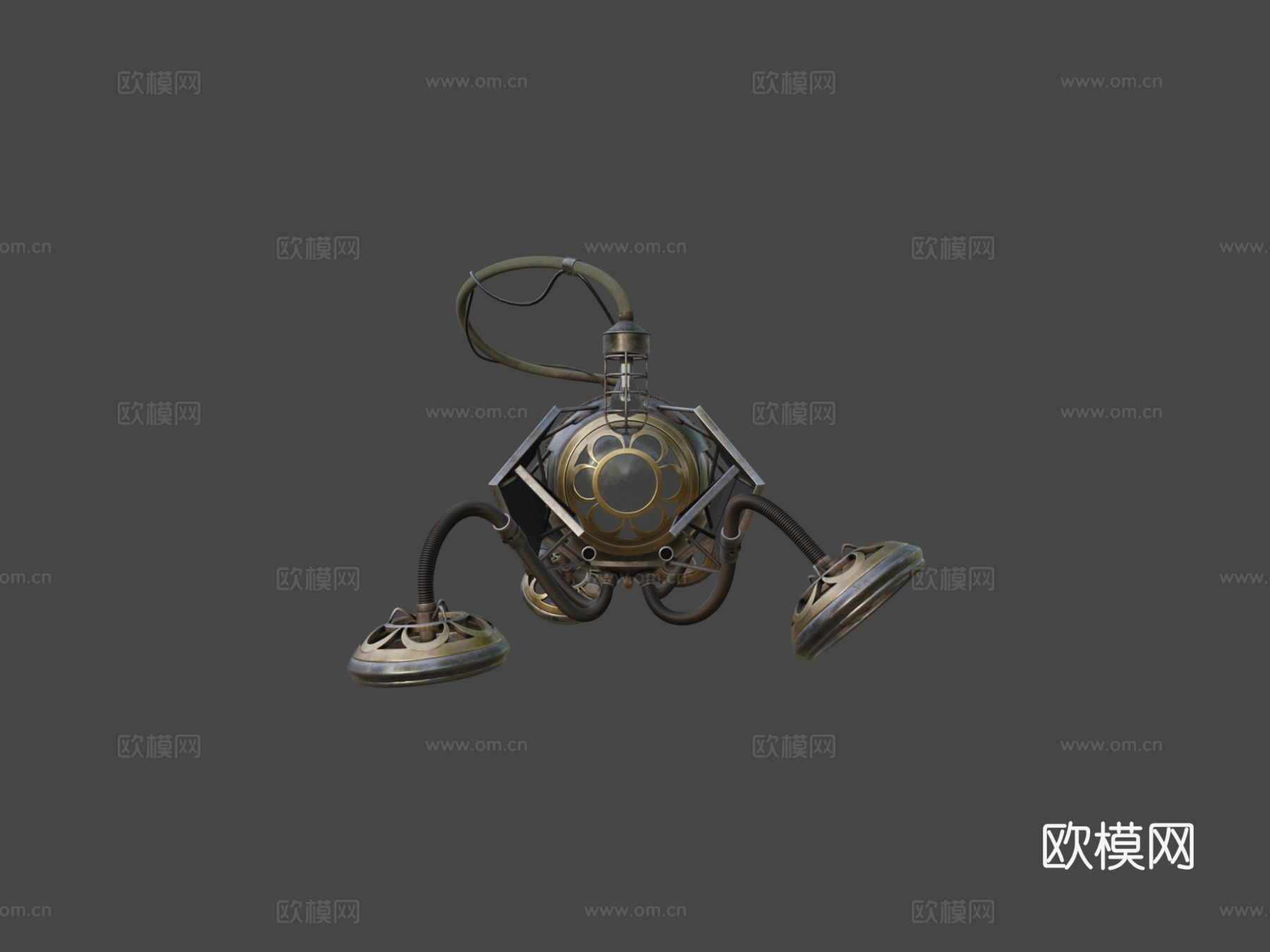蒸汽朋克水下探险器3d模型下载（渲染图5）