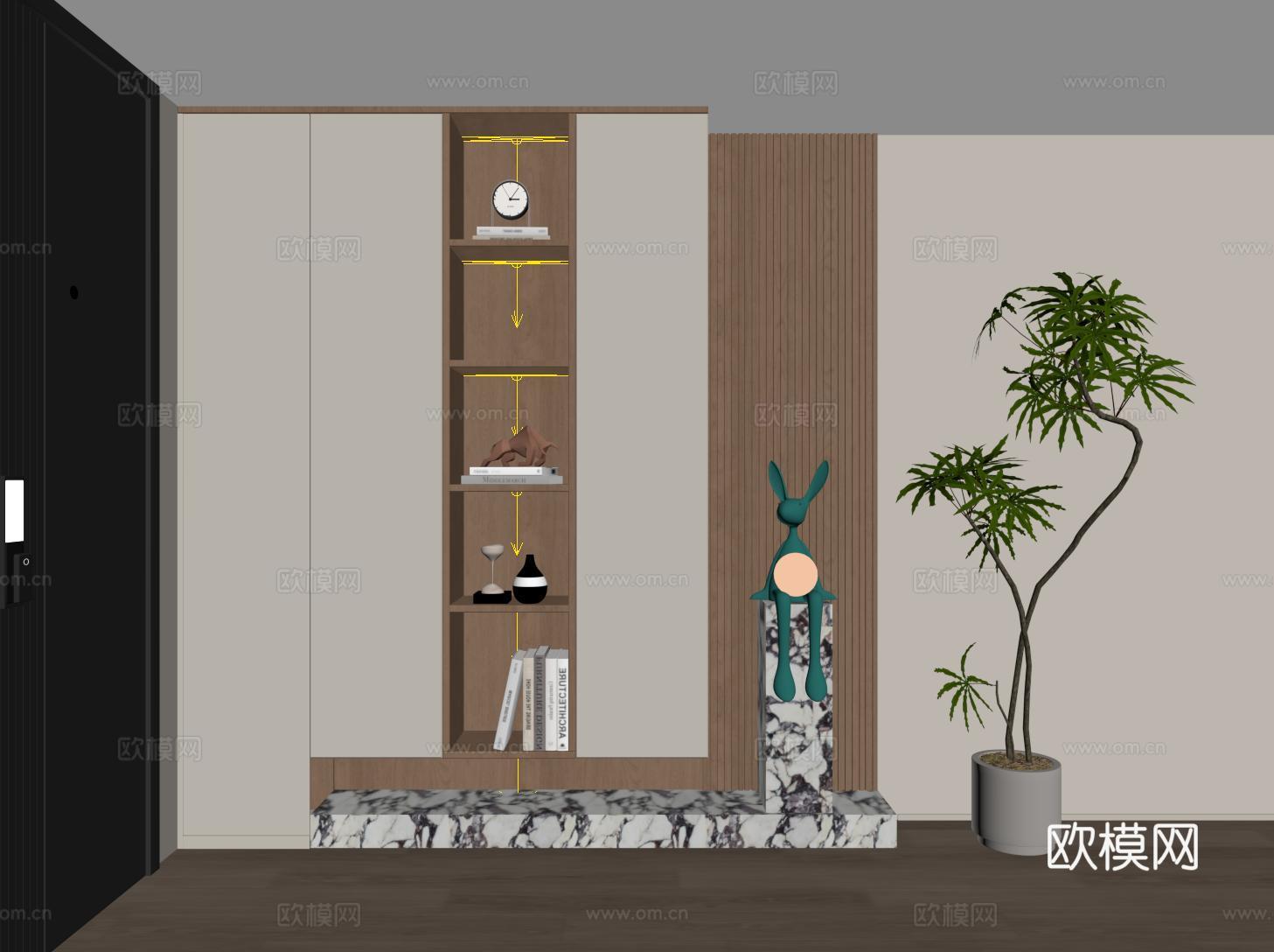现代定制玄关鞋柜 通顶鞋柜su模型