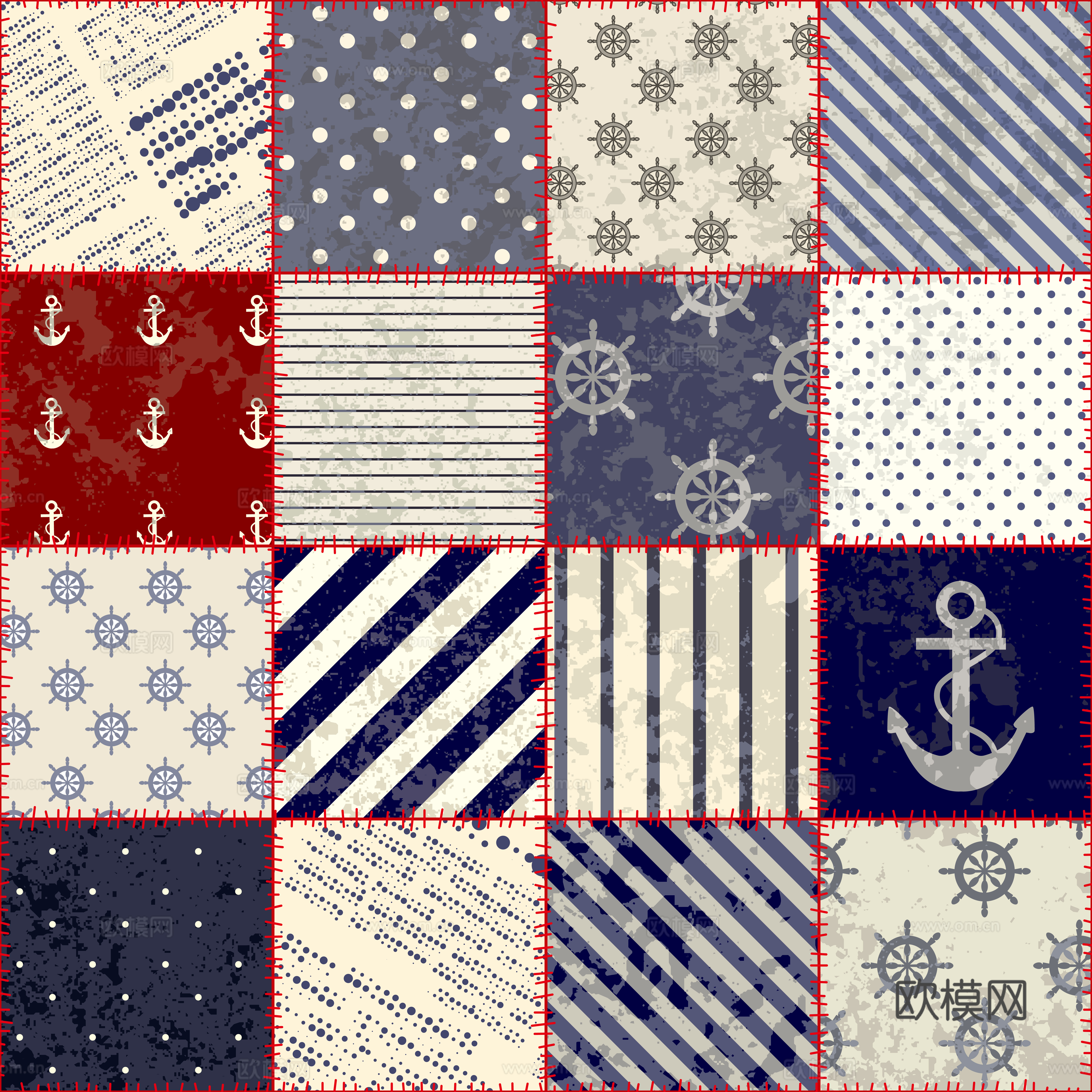 复古民族拼花图案纹理肌理26