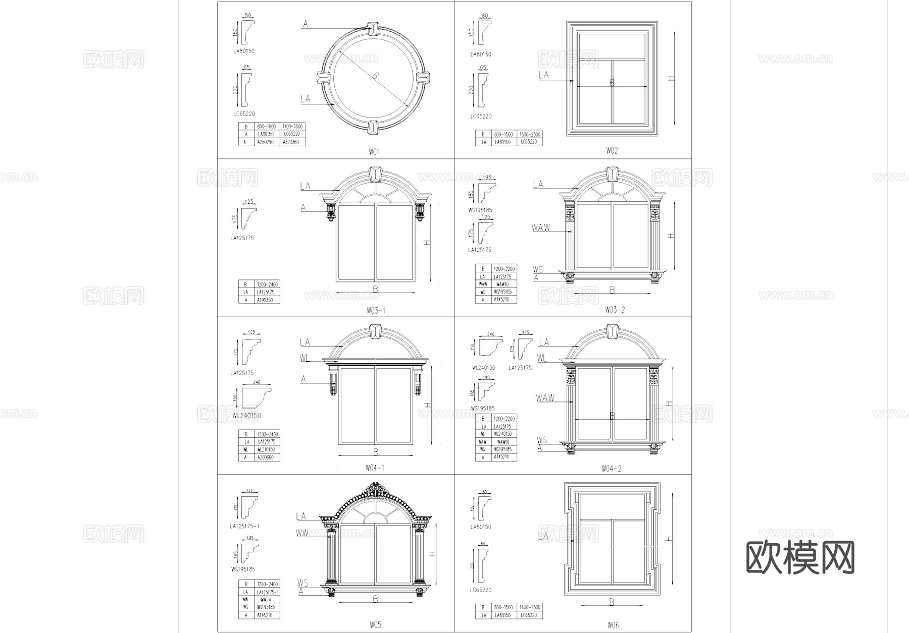门窗图块图例CAD施工图cad施工图