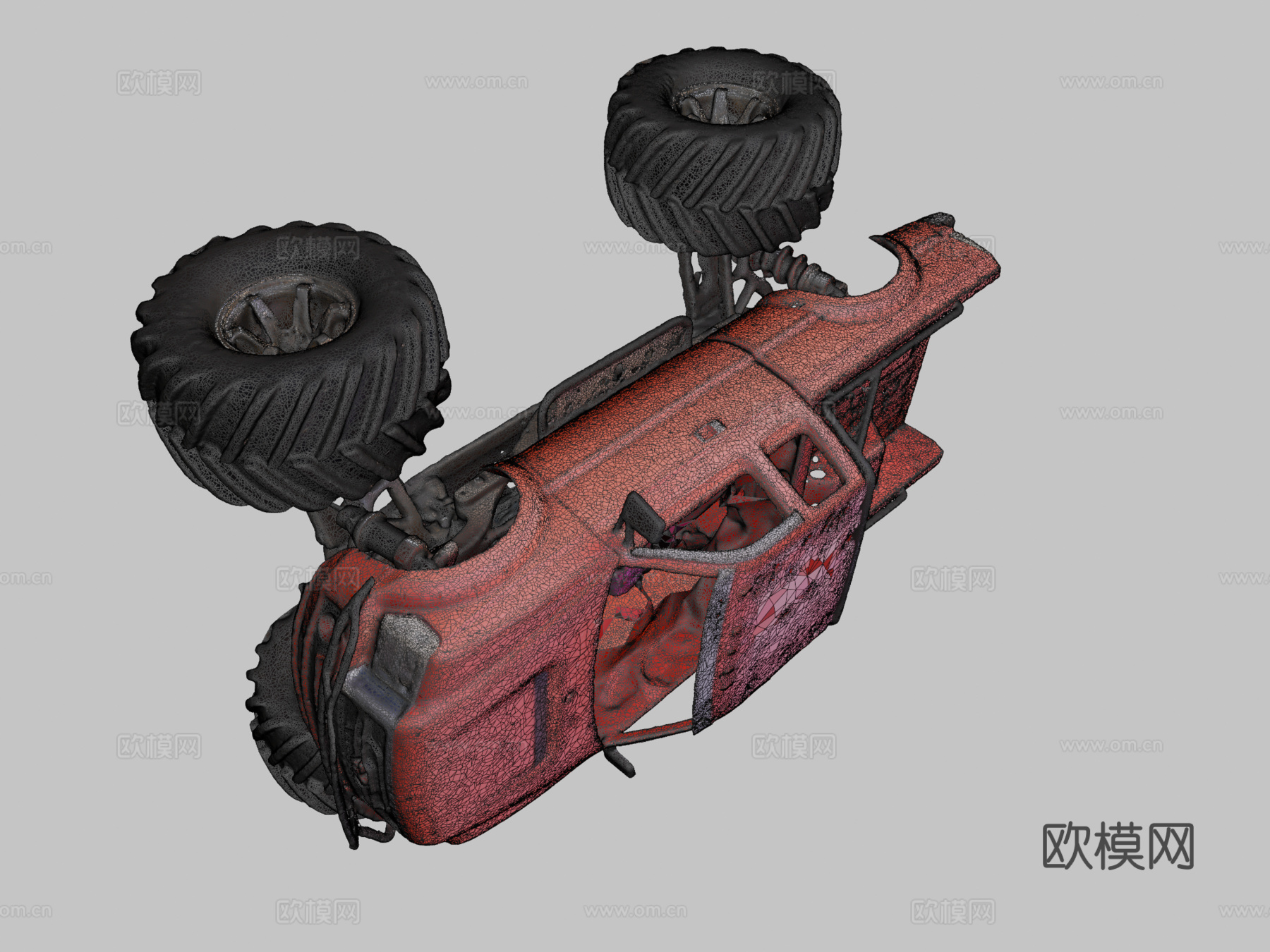 我的遥控车典型皮卡带MTC ISS RC怪物3d模型下载（渲染图2）