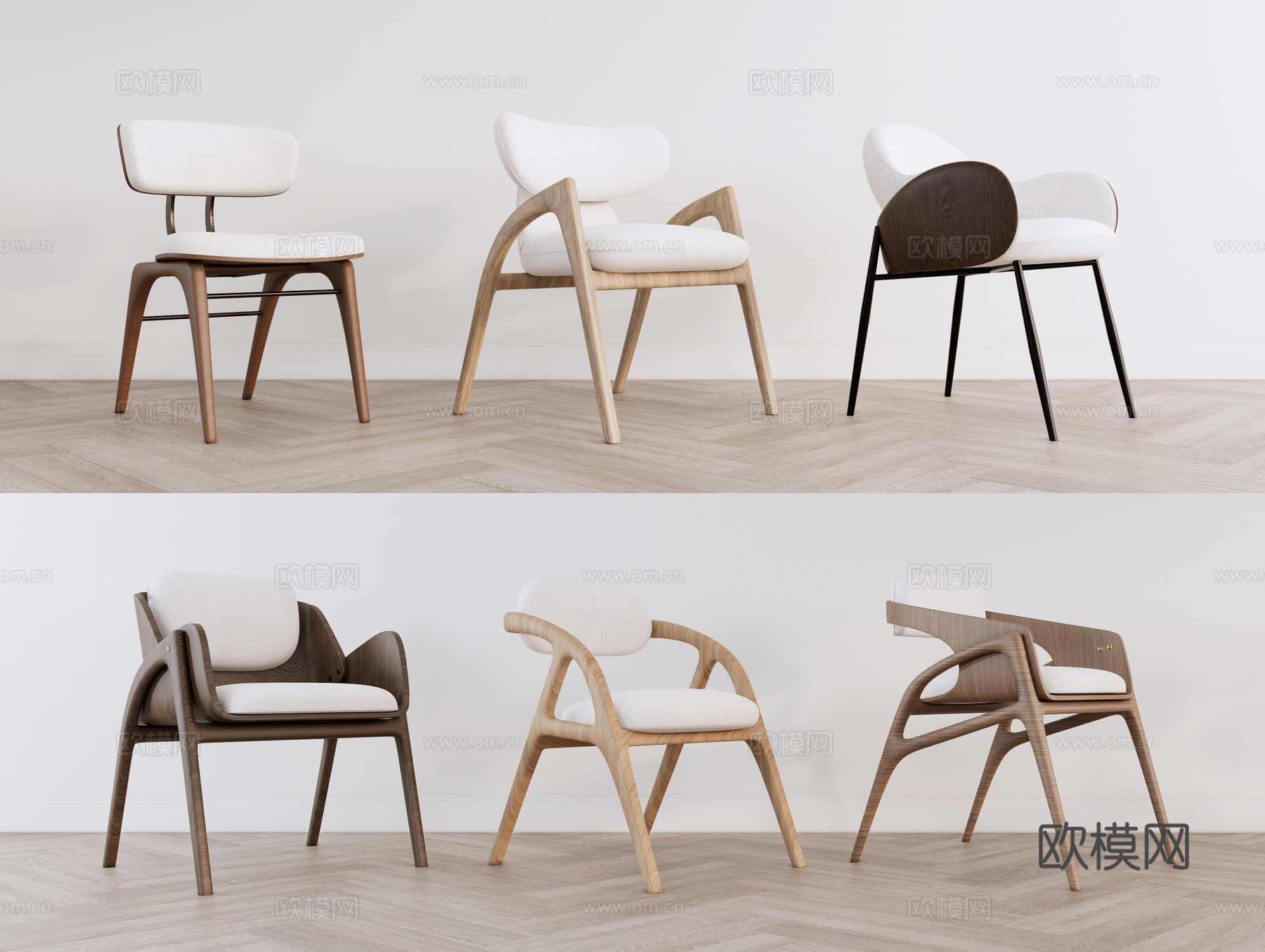 休闲椅单椅 木椅 餐椅 扶手椅su模型