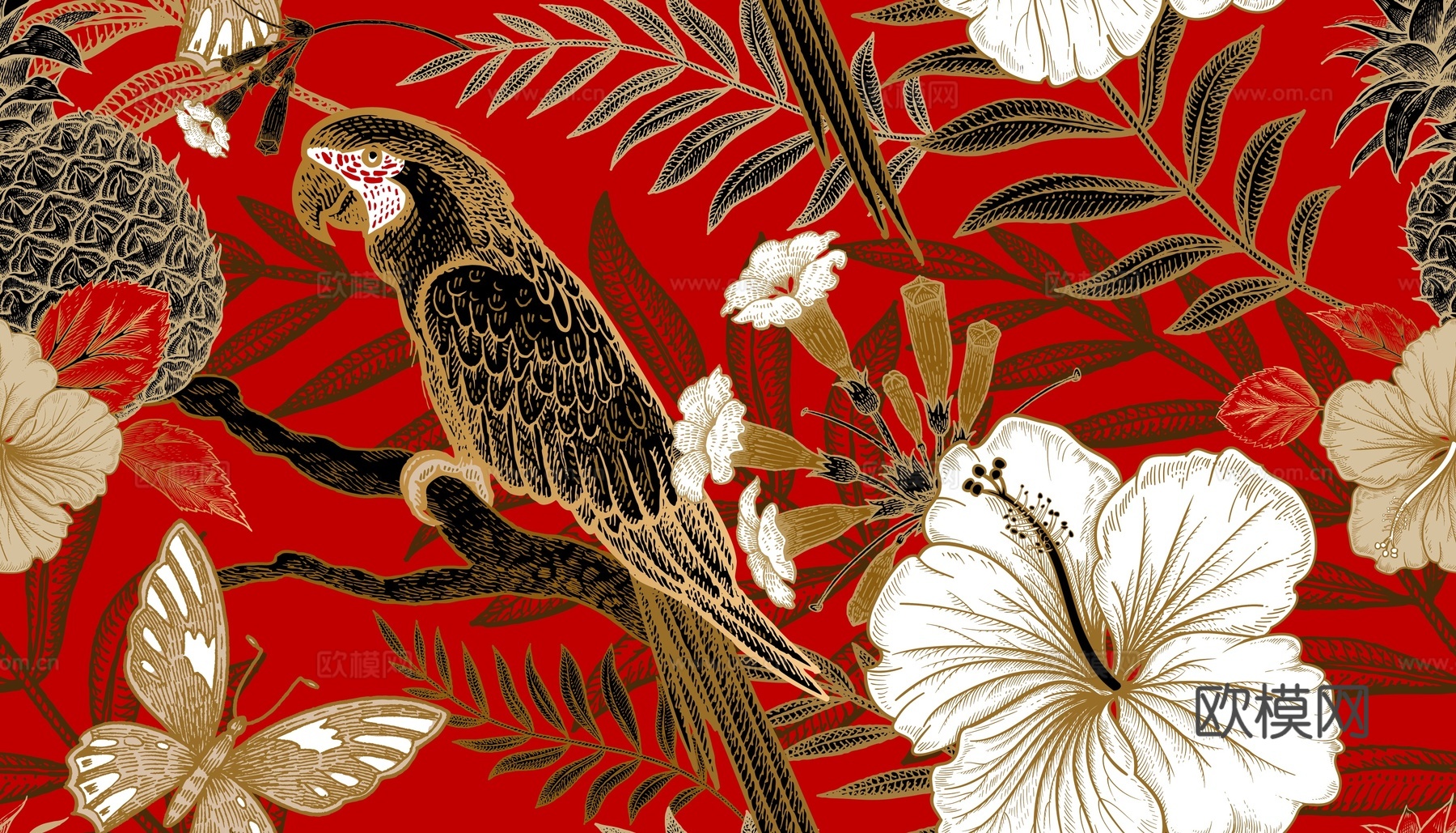 中式植物图案纹理肌理20