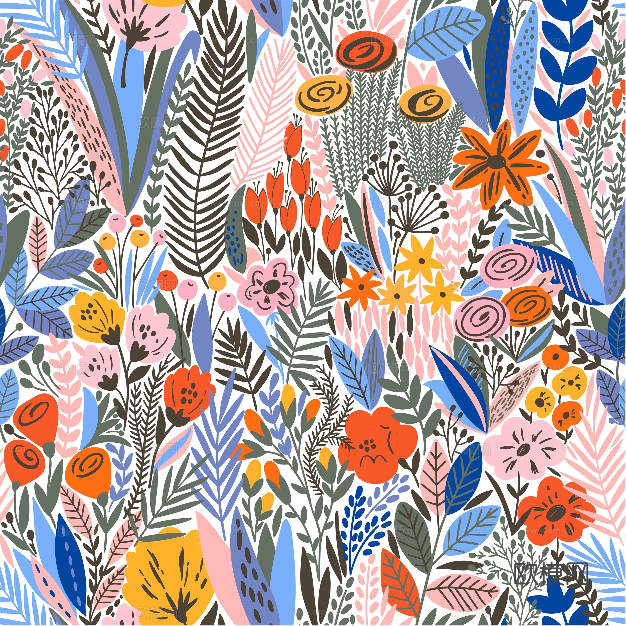 时尚植物图案纹理肌理5