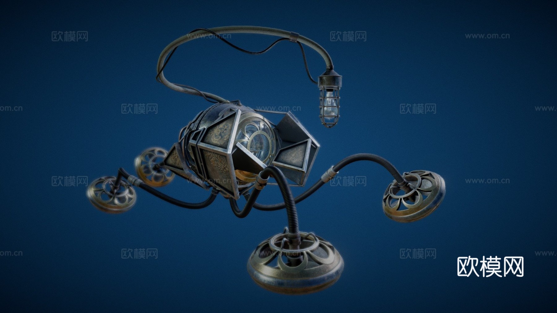 蒸汽朋克水下探险器3d模型下载（渲染图1）