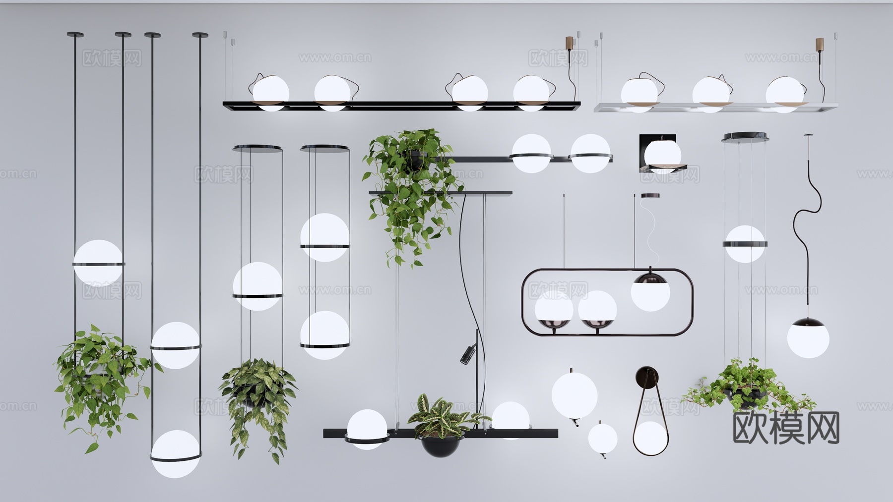 球形吊灯 吊灯壁灯 异形灯 客厅吊灯 植物吊灯su模型