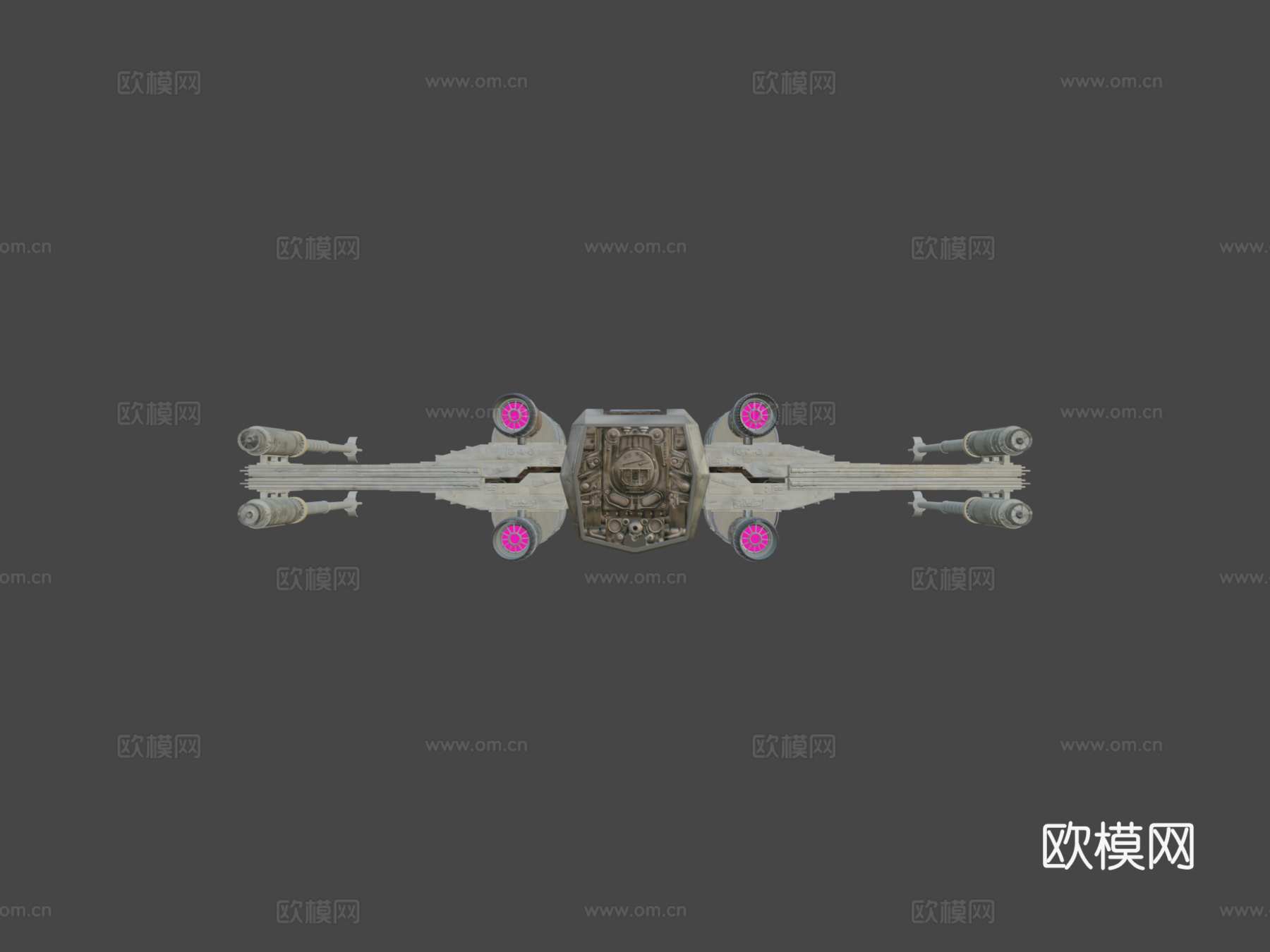 高多边形X翼战斗机3d模型下载（渲染图6）