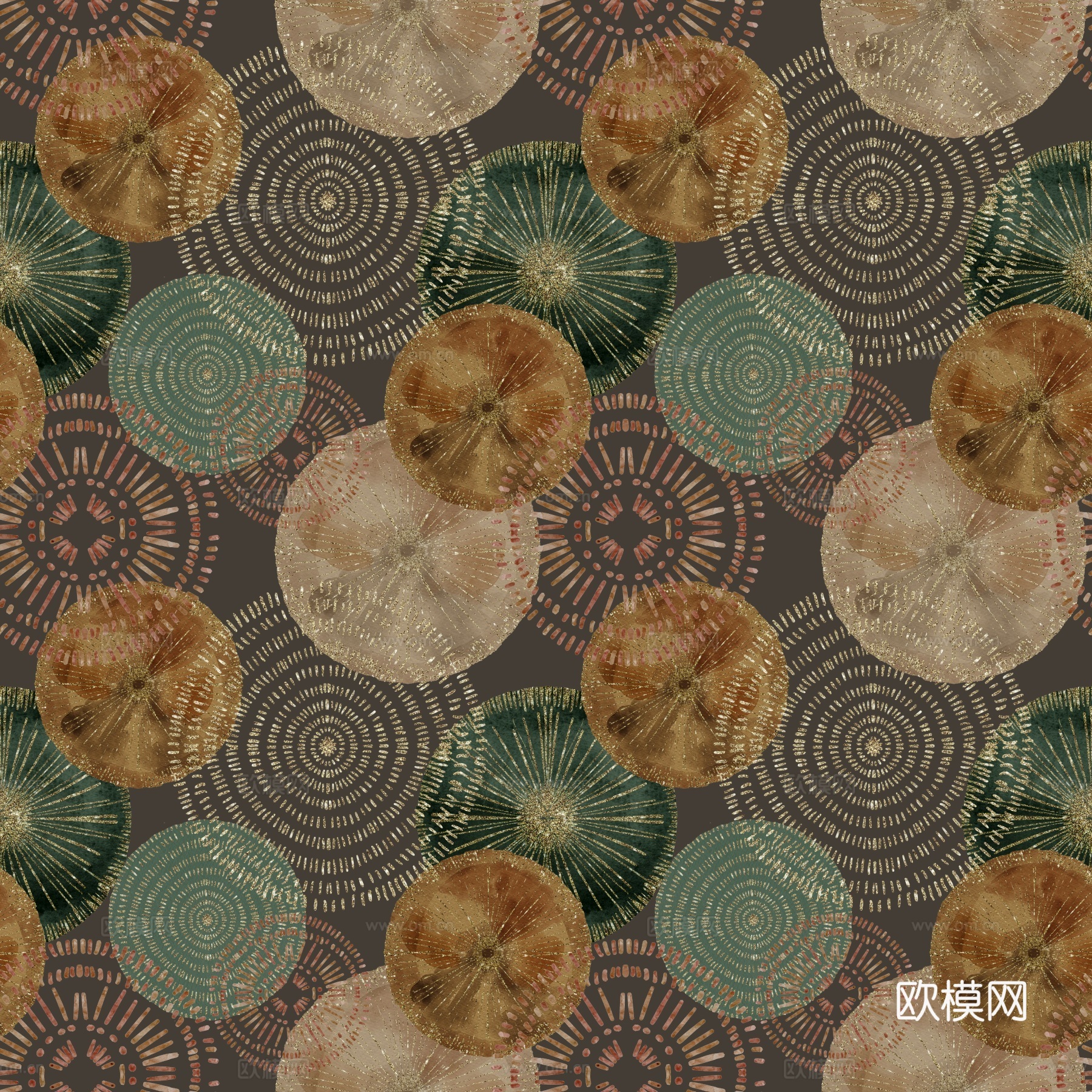 热带非洲动物植物手绘水彩图案纹理肌理13