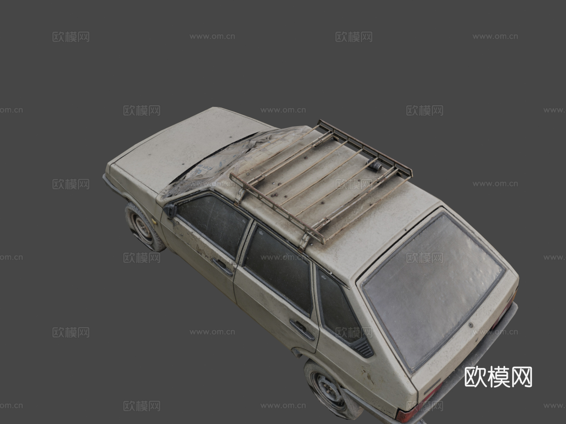 肮脏的拉达车3d模型下载（渲染图8）