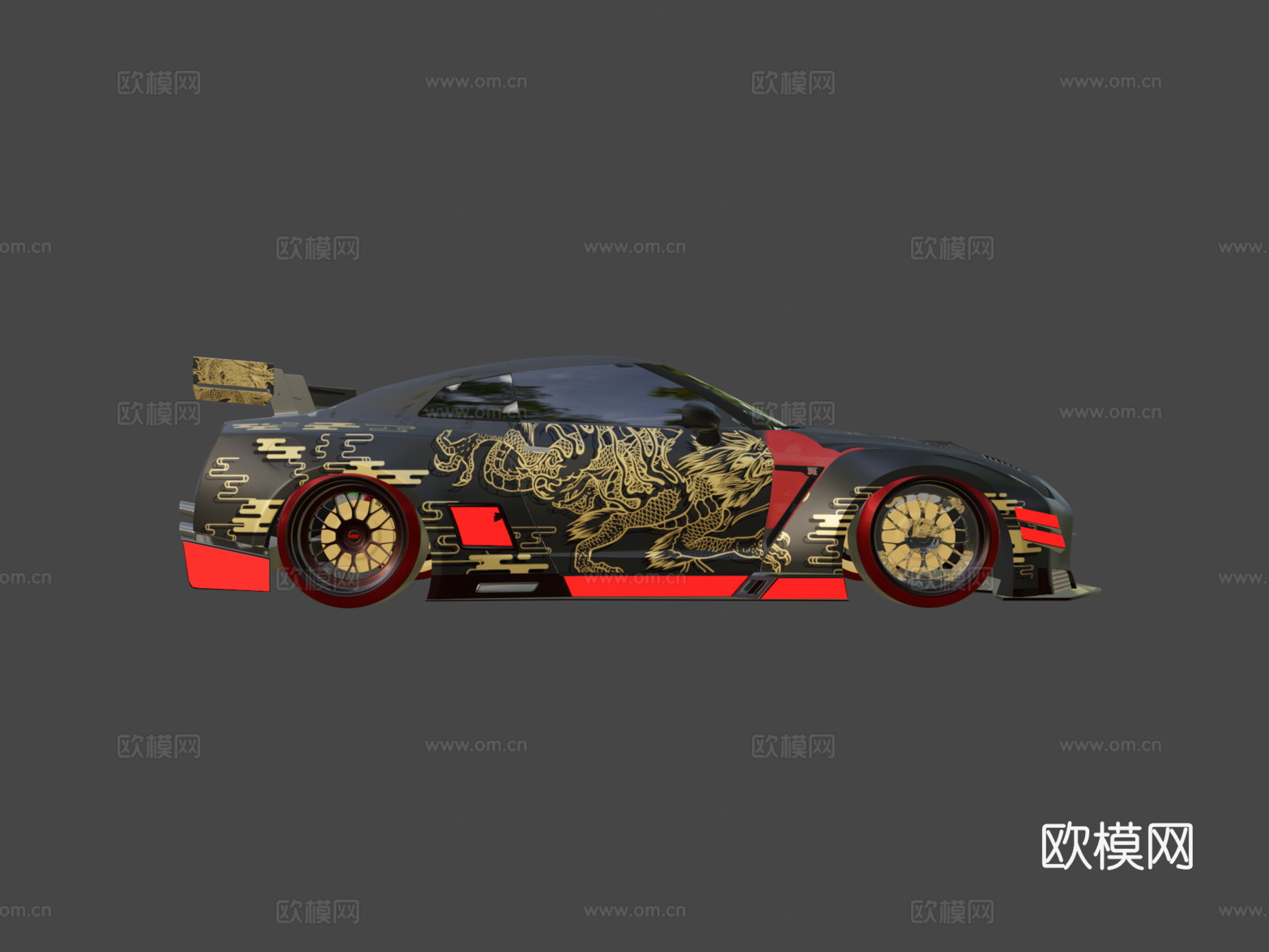日产GTR R35 GT V2版3d模型下载（渲染图6）