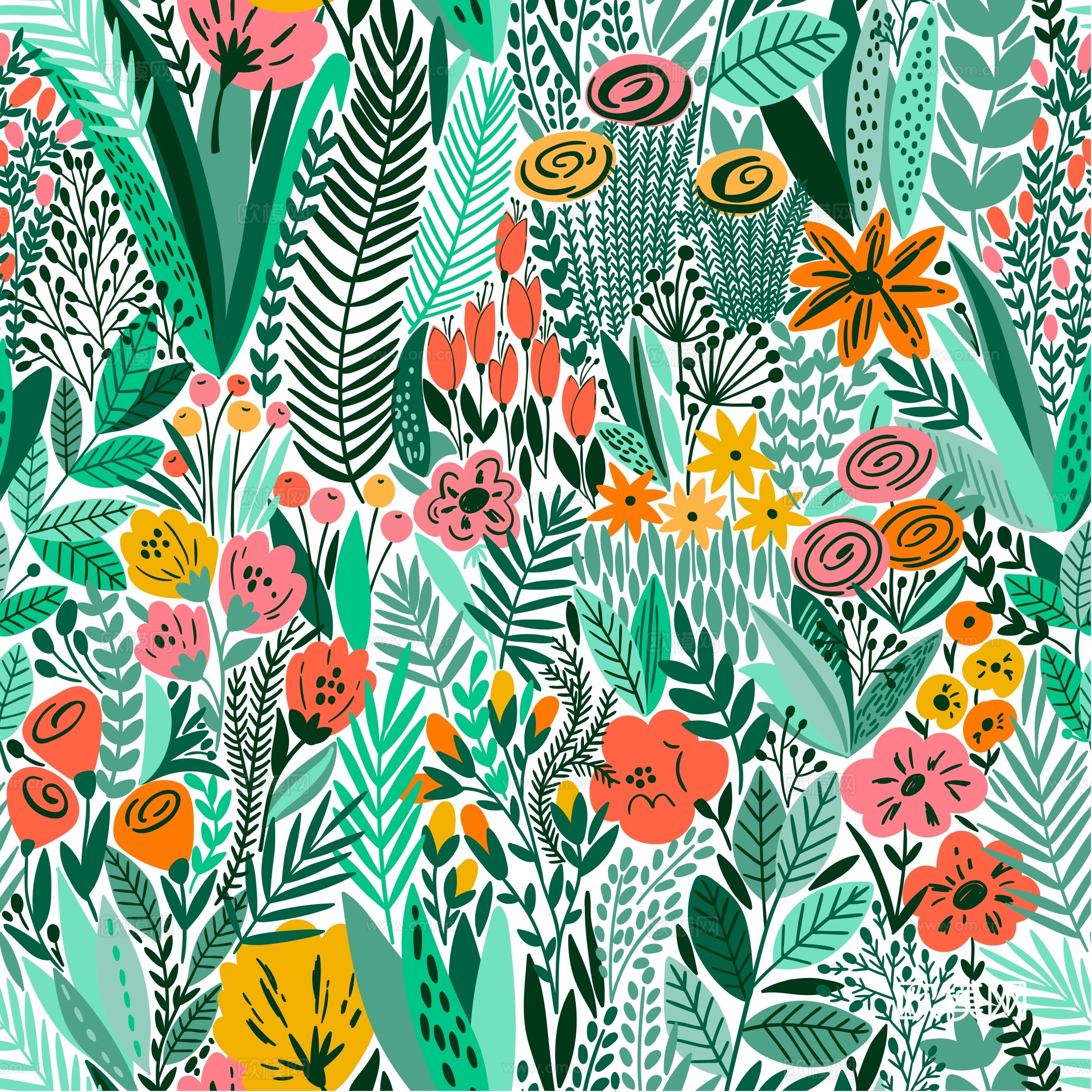 时尚植物图案纹理肌理6