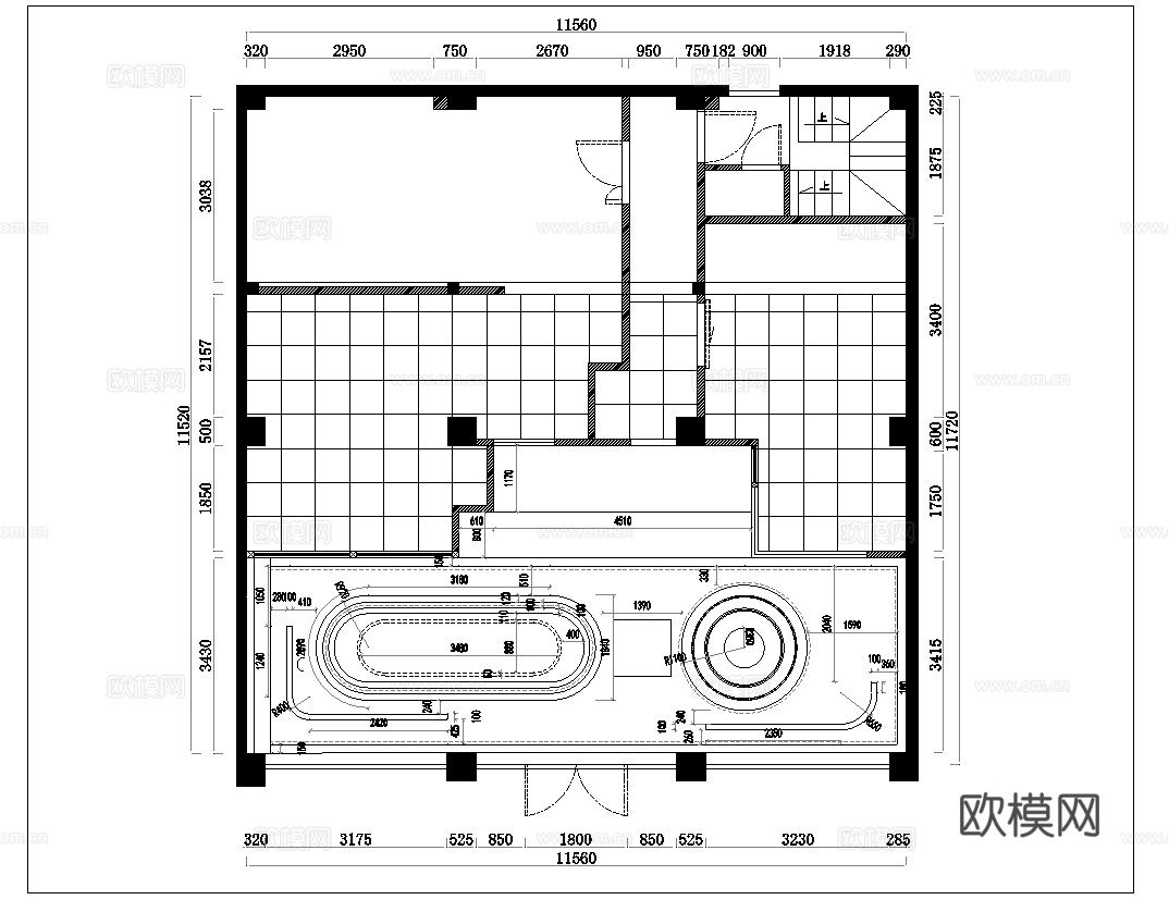 蛋糕面包店  最新全套施工图设计cad施工图