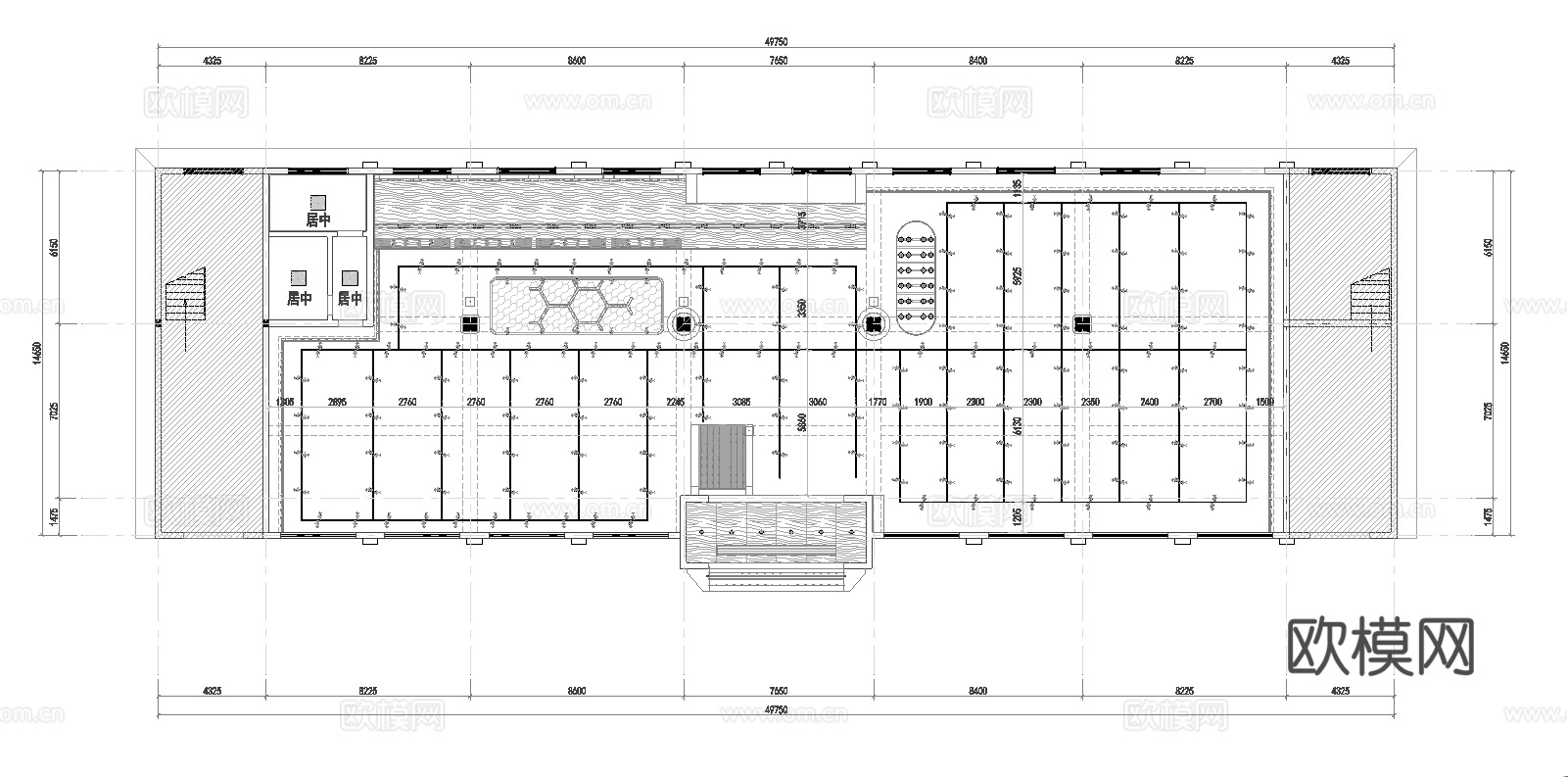 连锁生鲜超市 最新全套施工图设计cad施工图