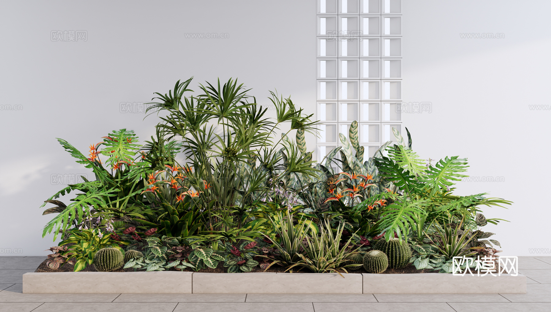 植物堆 绿植组合 庭院景观 灌木花草 室内植物景观su模型