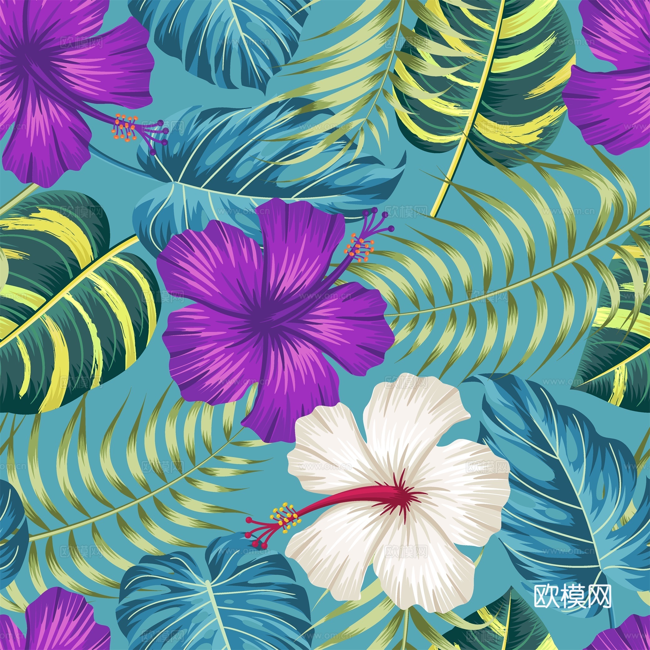 时尚热带植物花纹图案纹理肌理13