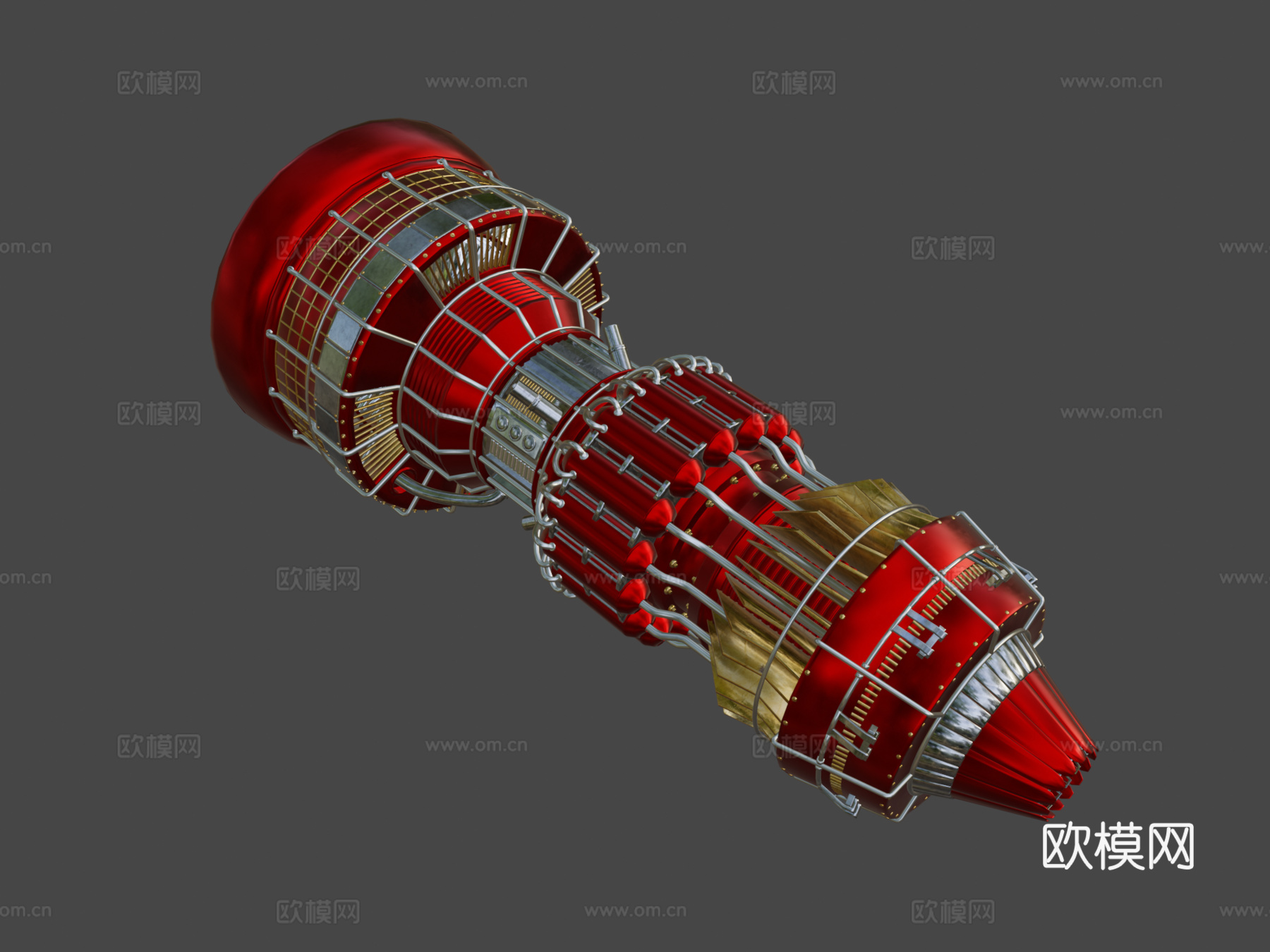 涡轮  涡轮风扇发动机3d模型下载（渲染图8）
