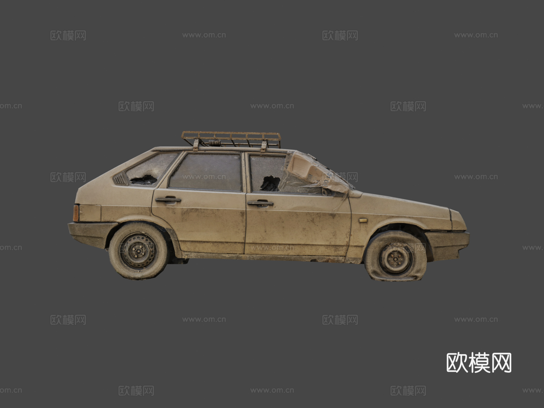肮脏的拉达车3d模型下载（渲染图6）