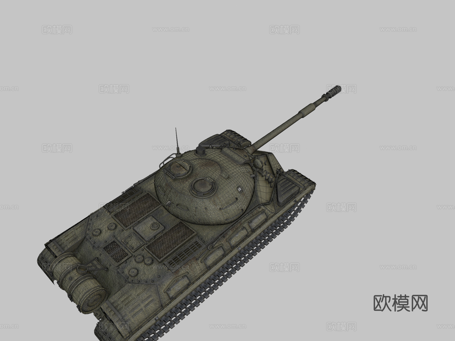 坦克T10M3d模型下载（渲染图2）