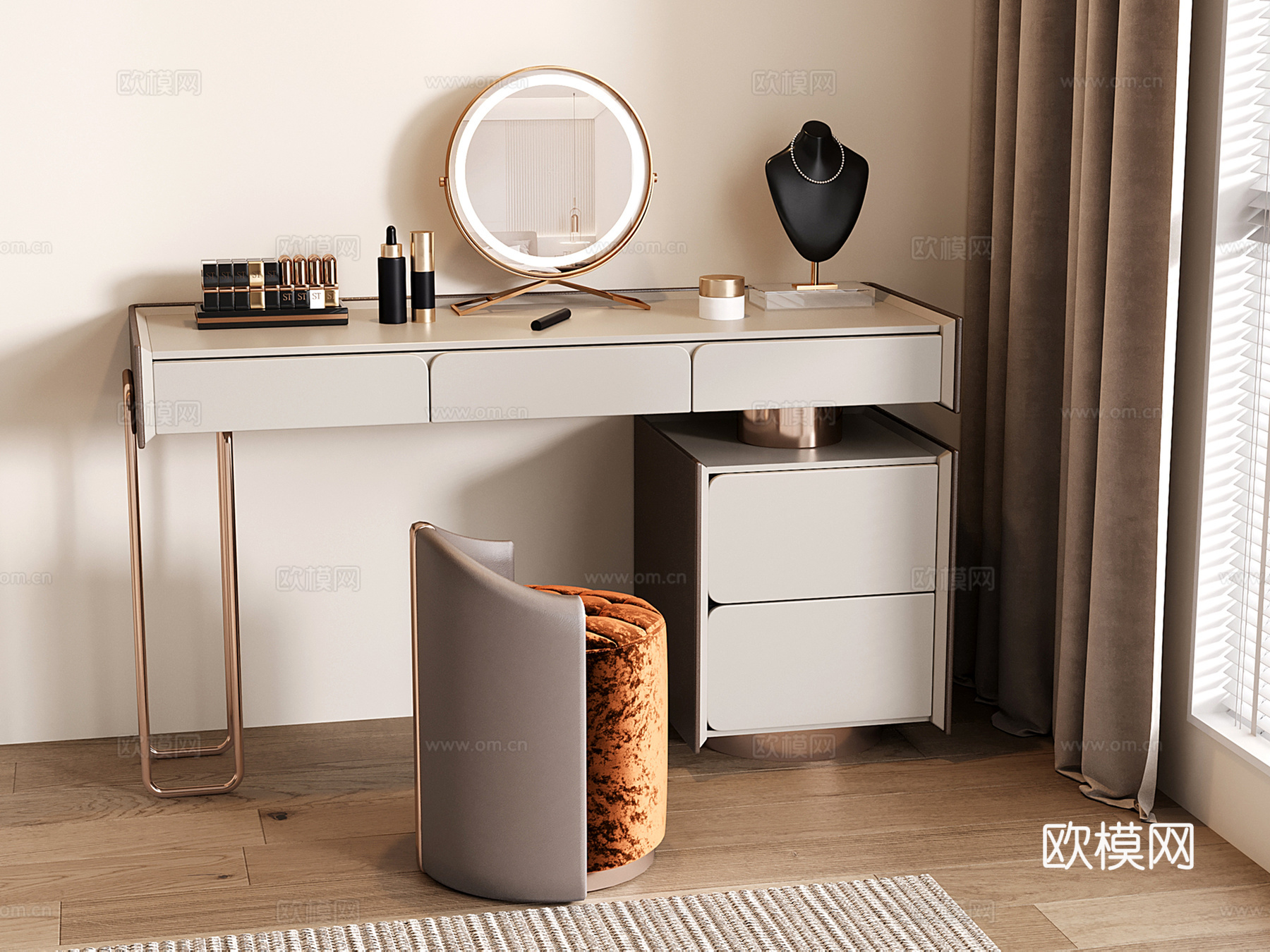 现代梳妆台su模型