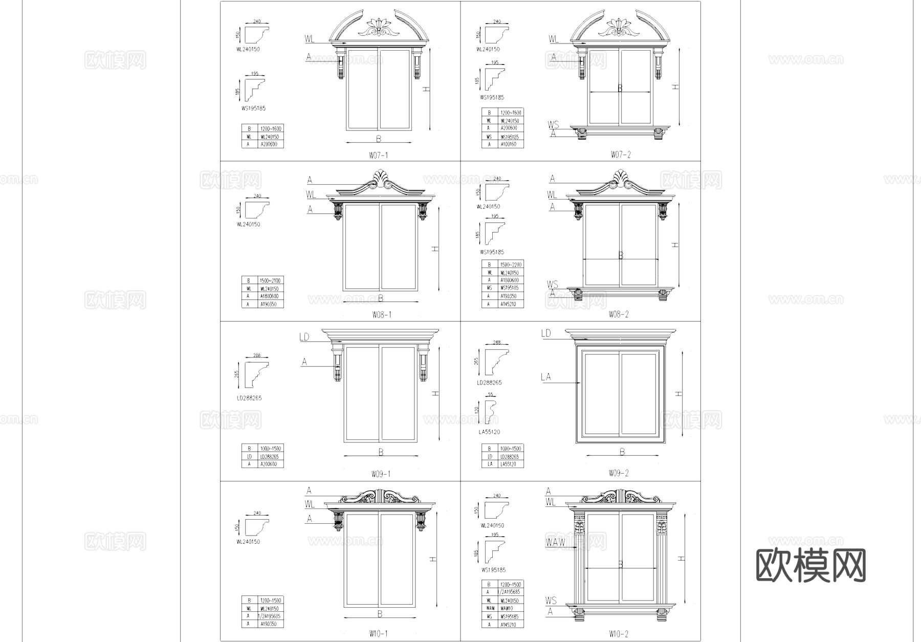 门窗图块图例CAD施工图cad施工图