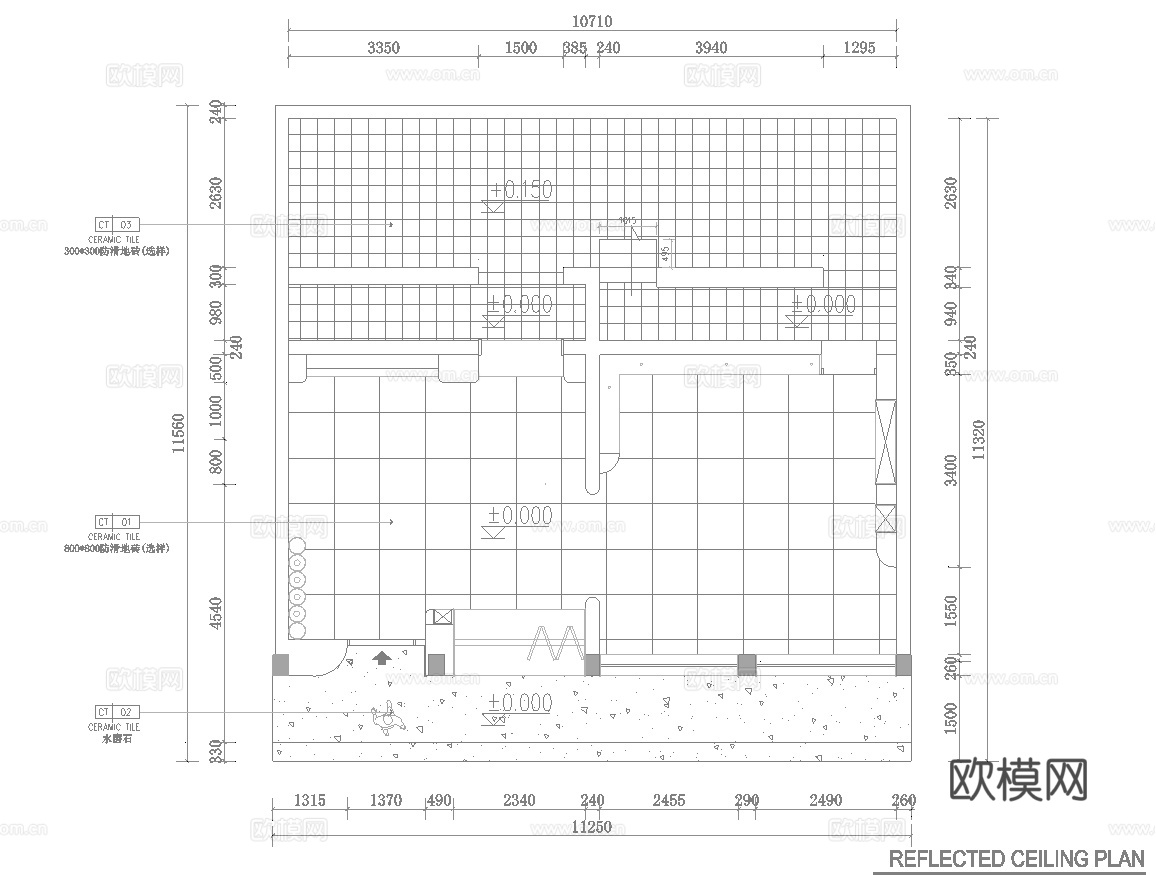 蛋糕面包店  最新全套施工图设计cad施工图
