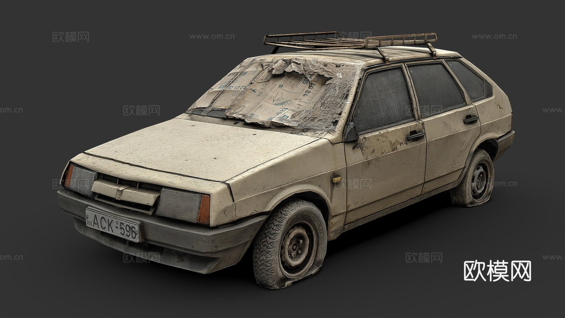肮脏的拉达车3d模型下载（渲染图1）