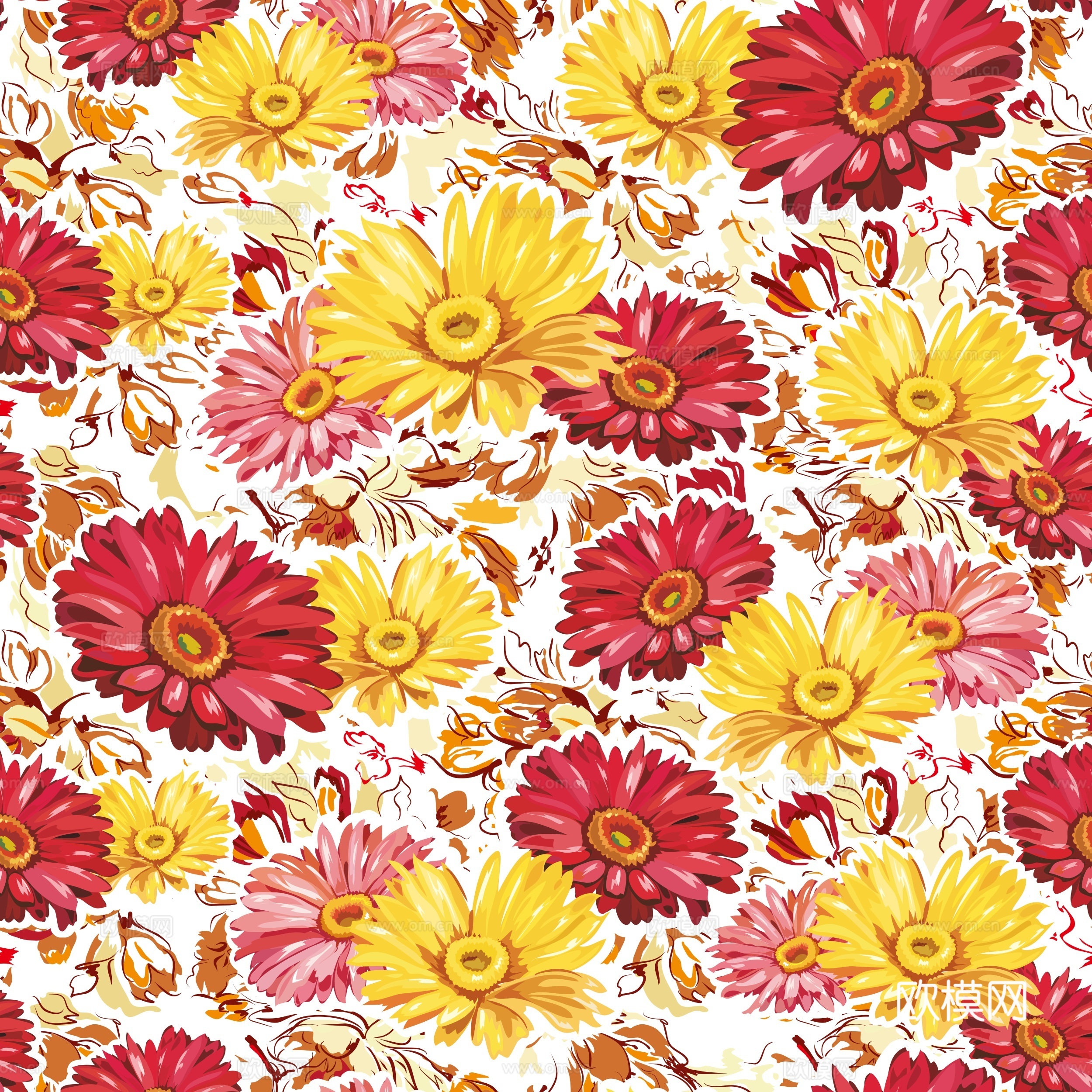 时尚植物图案纹理肌理29