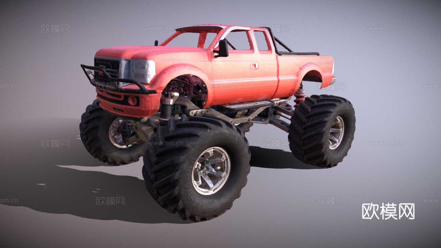 我的遥控车典型皮卡带MTC ISS RC怪物3d模型下载（渲染图1）
