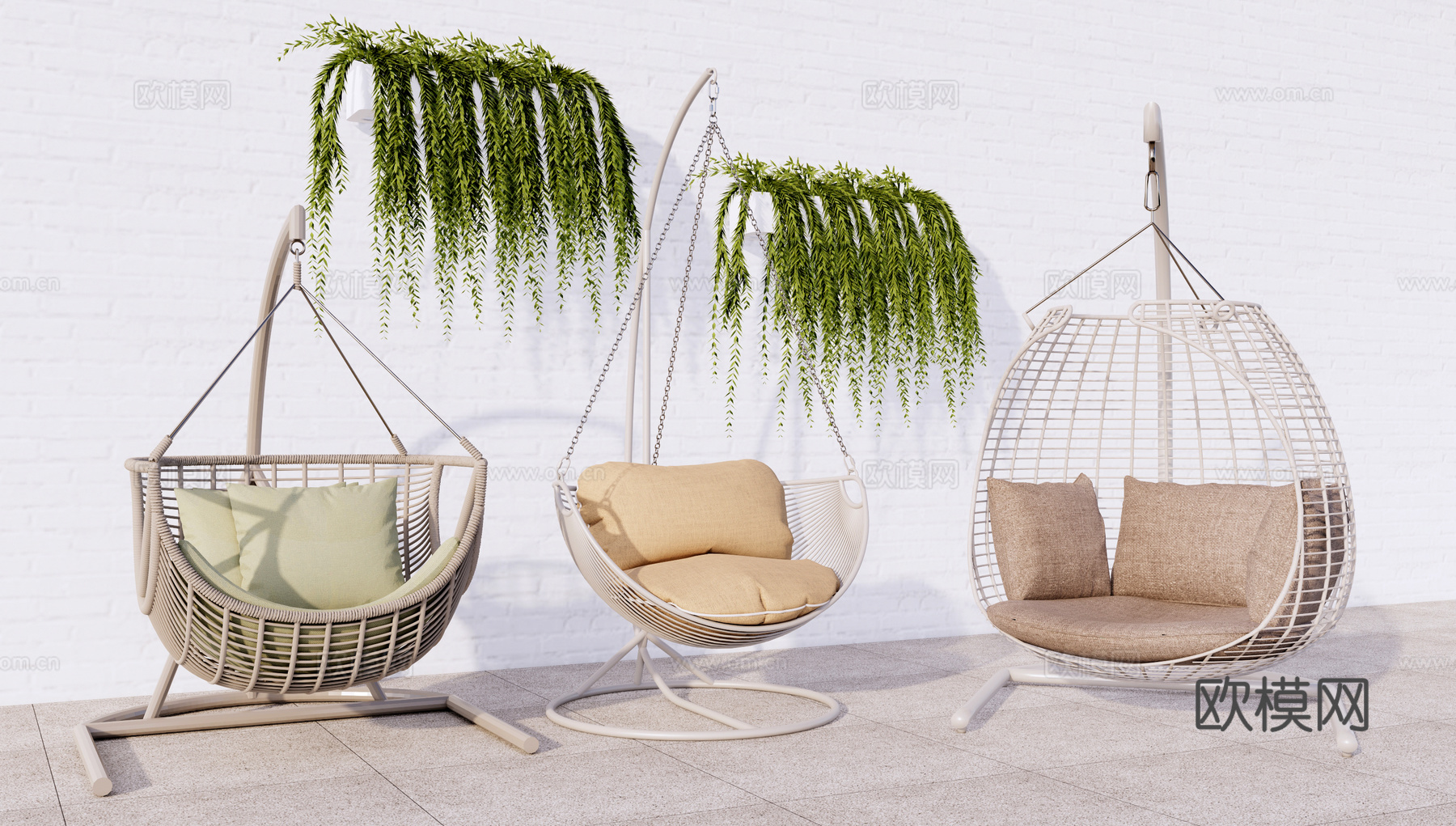 休闲吊椅 户外椅 竹椅 躺椅 室内吊椅su模型