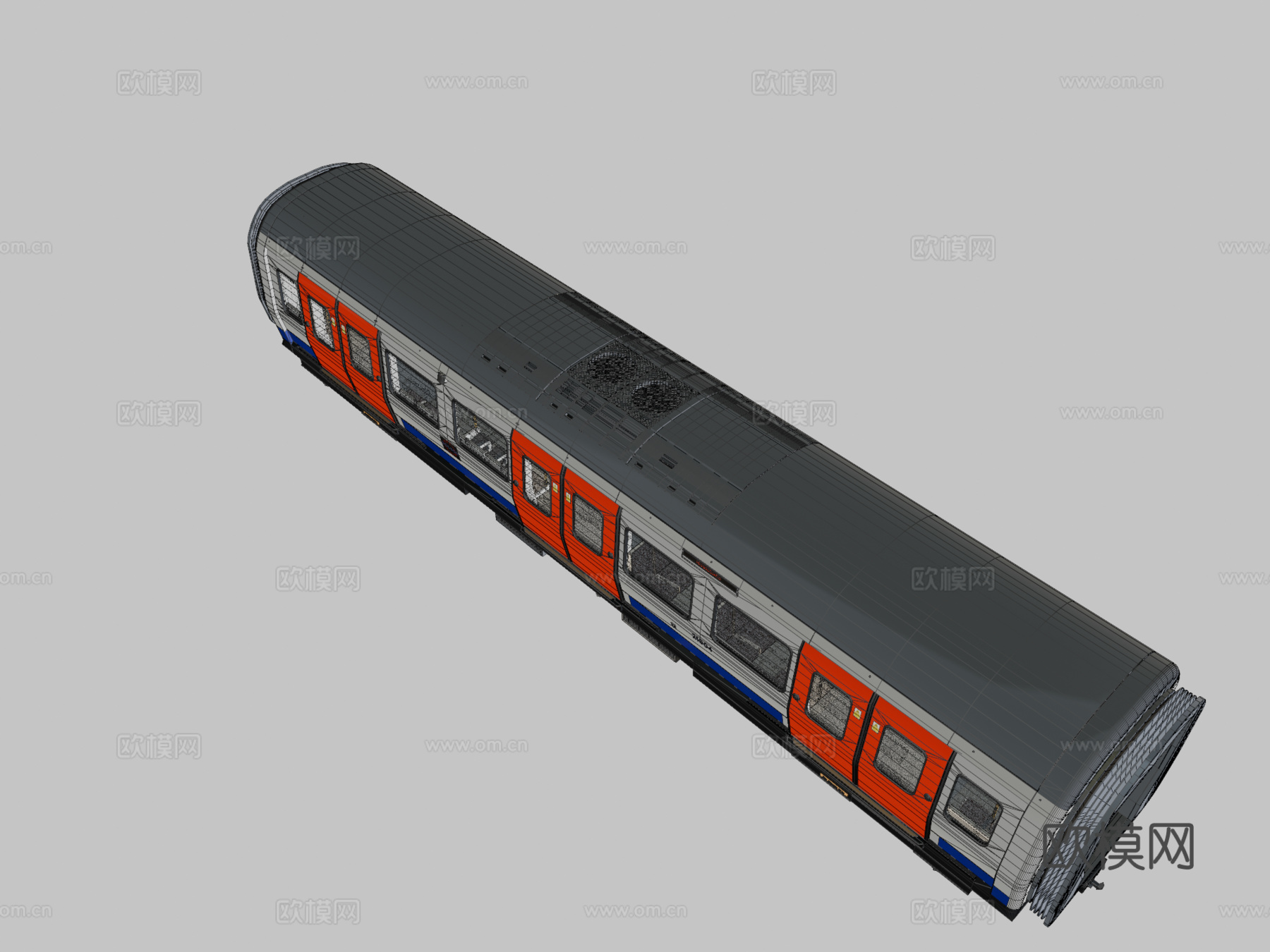 庞巴迪S型列车车厢  伦敦地铁3d模型下载（渲染图2）