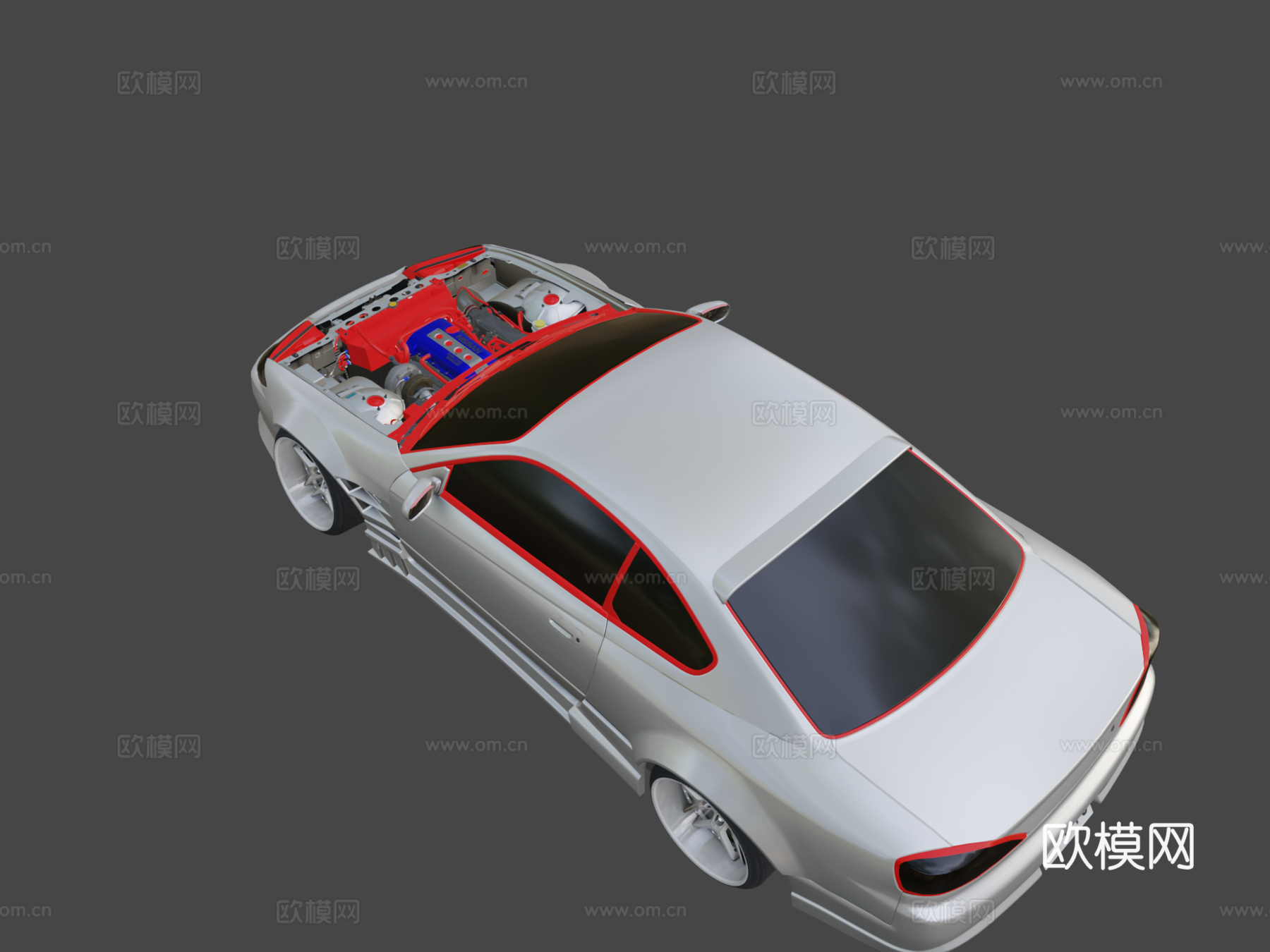 日产S15漂移车3d模型下载（渲染图8）