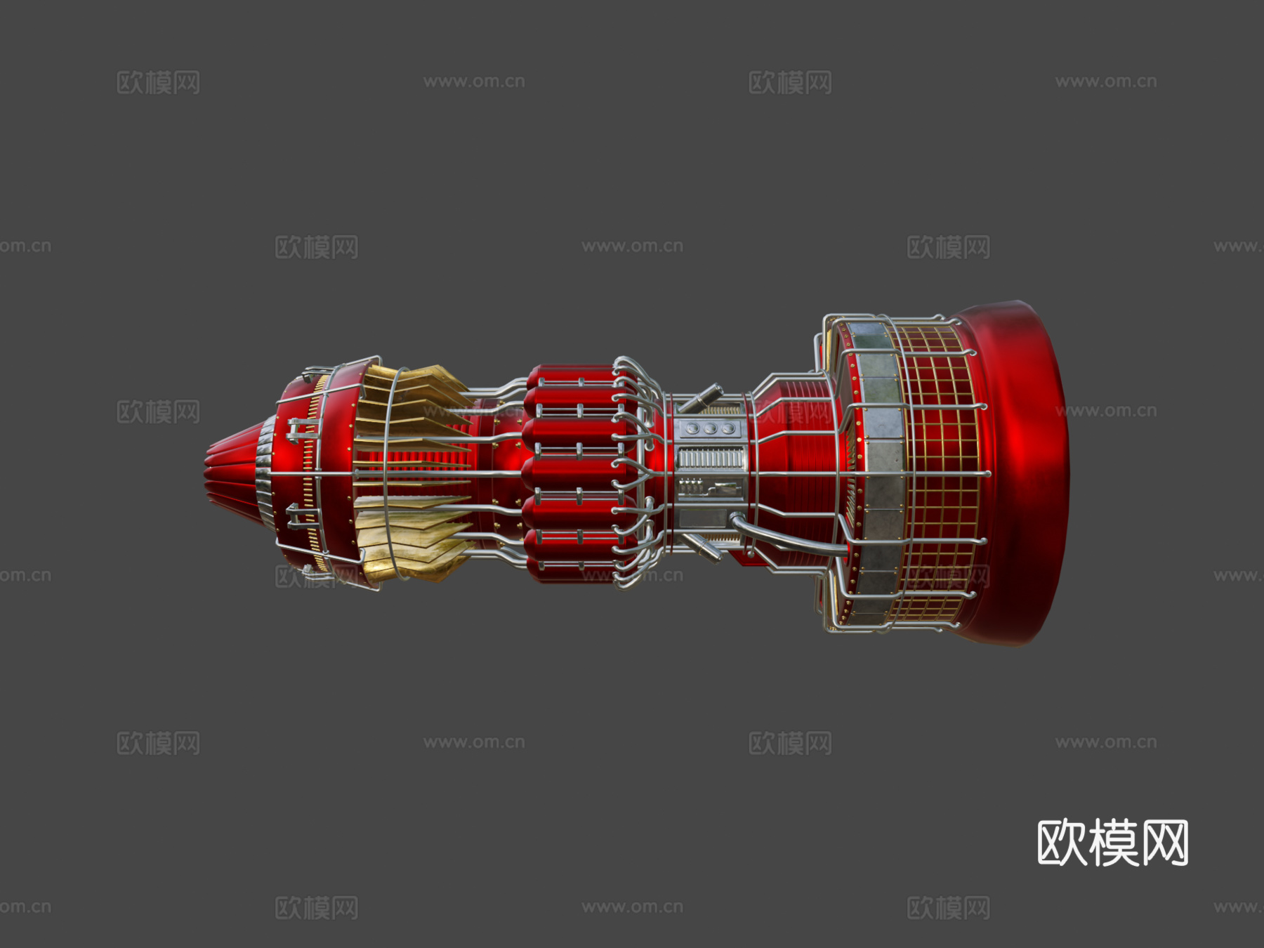涡轮  涡轮风扇发动机3d模型下载（渲染图7）