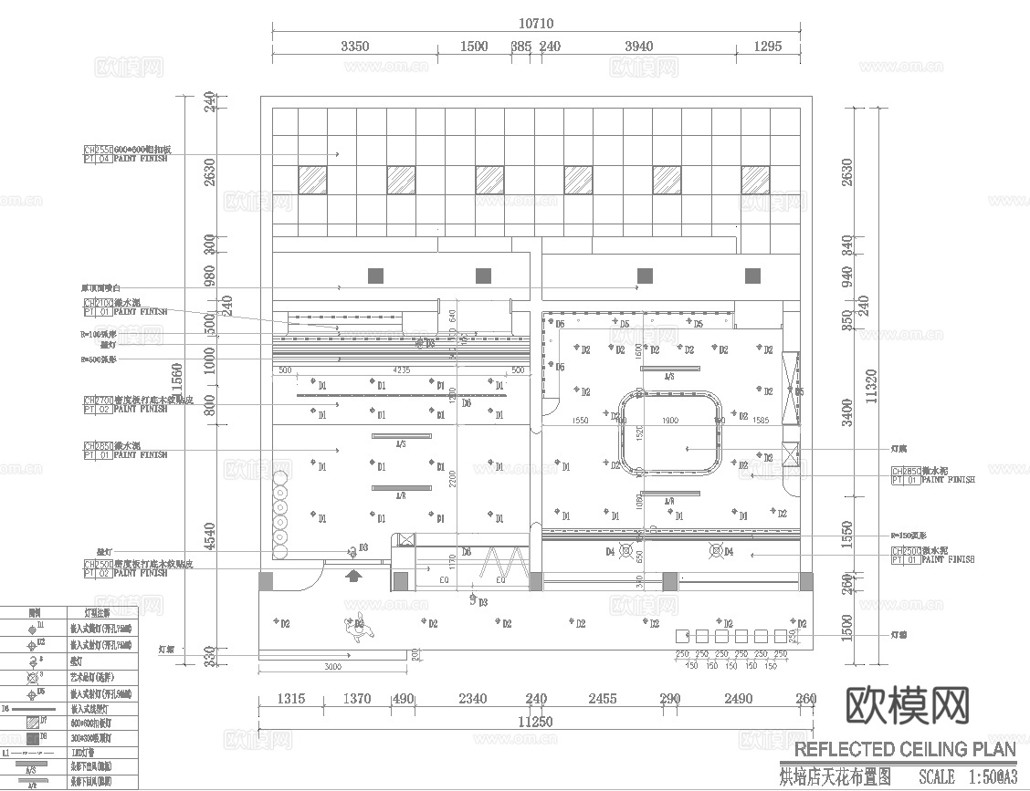 蛋糕面包店  最新全套施工图设计cad施工图
