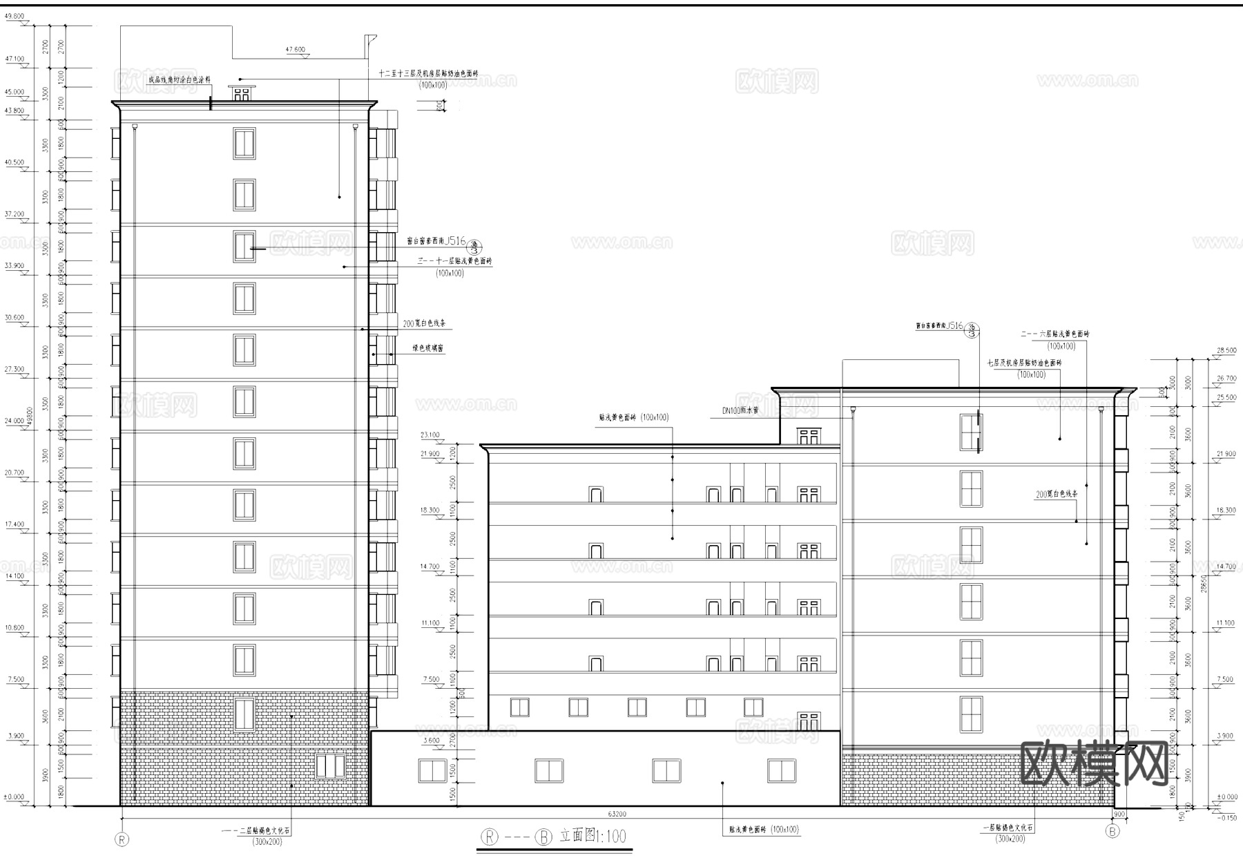 金沙江大酒店及附属用房建筑CAD施工图cad施工图