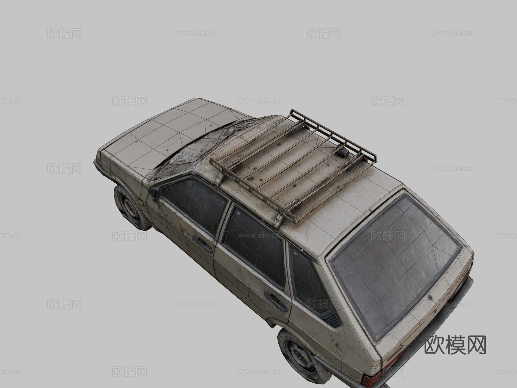 肮脏的拉达车3d模型下载（渲染图2）