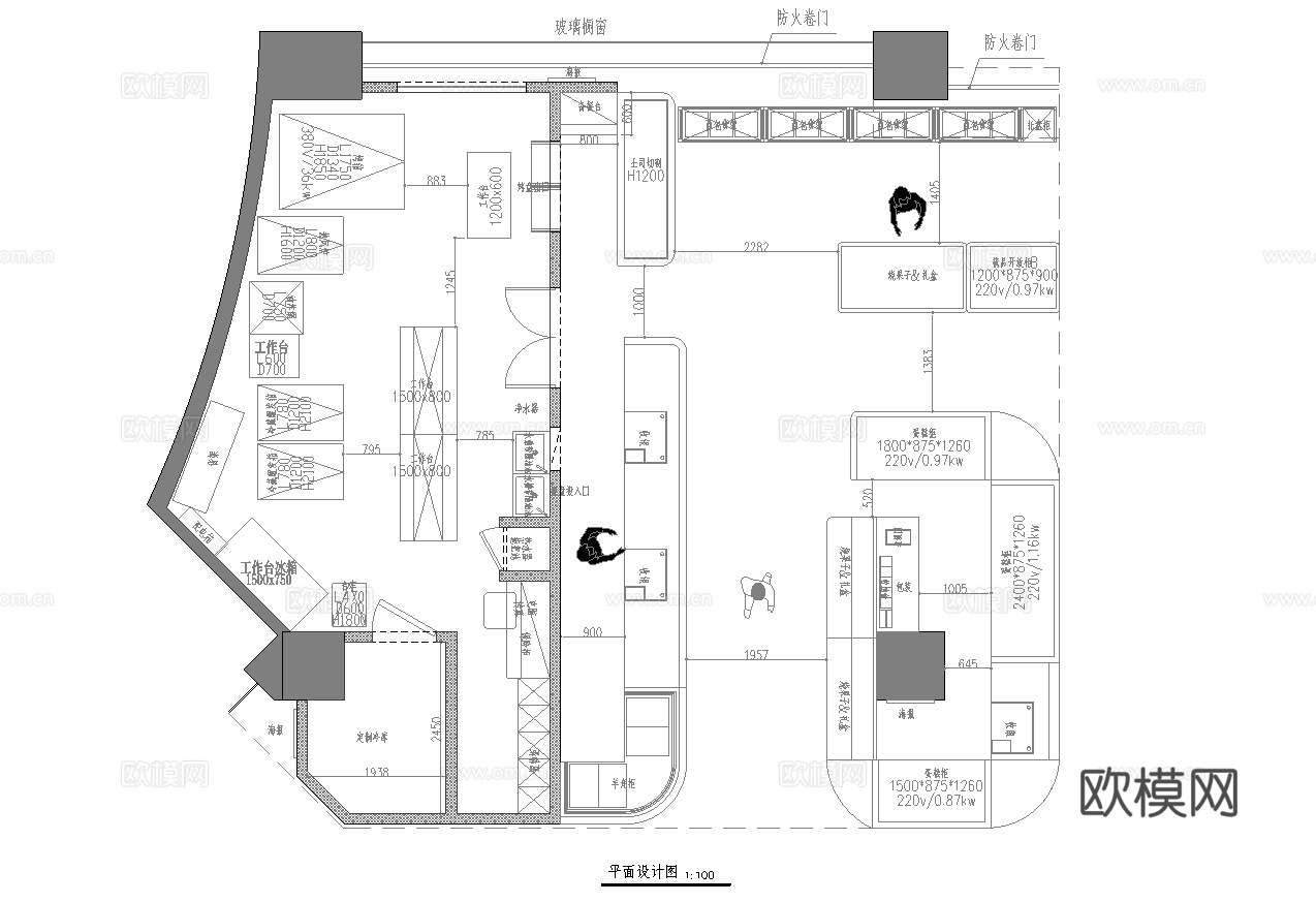 蛋糕面包店  最新全套施工图设计cad施工图