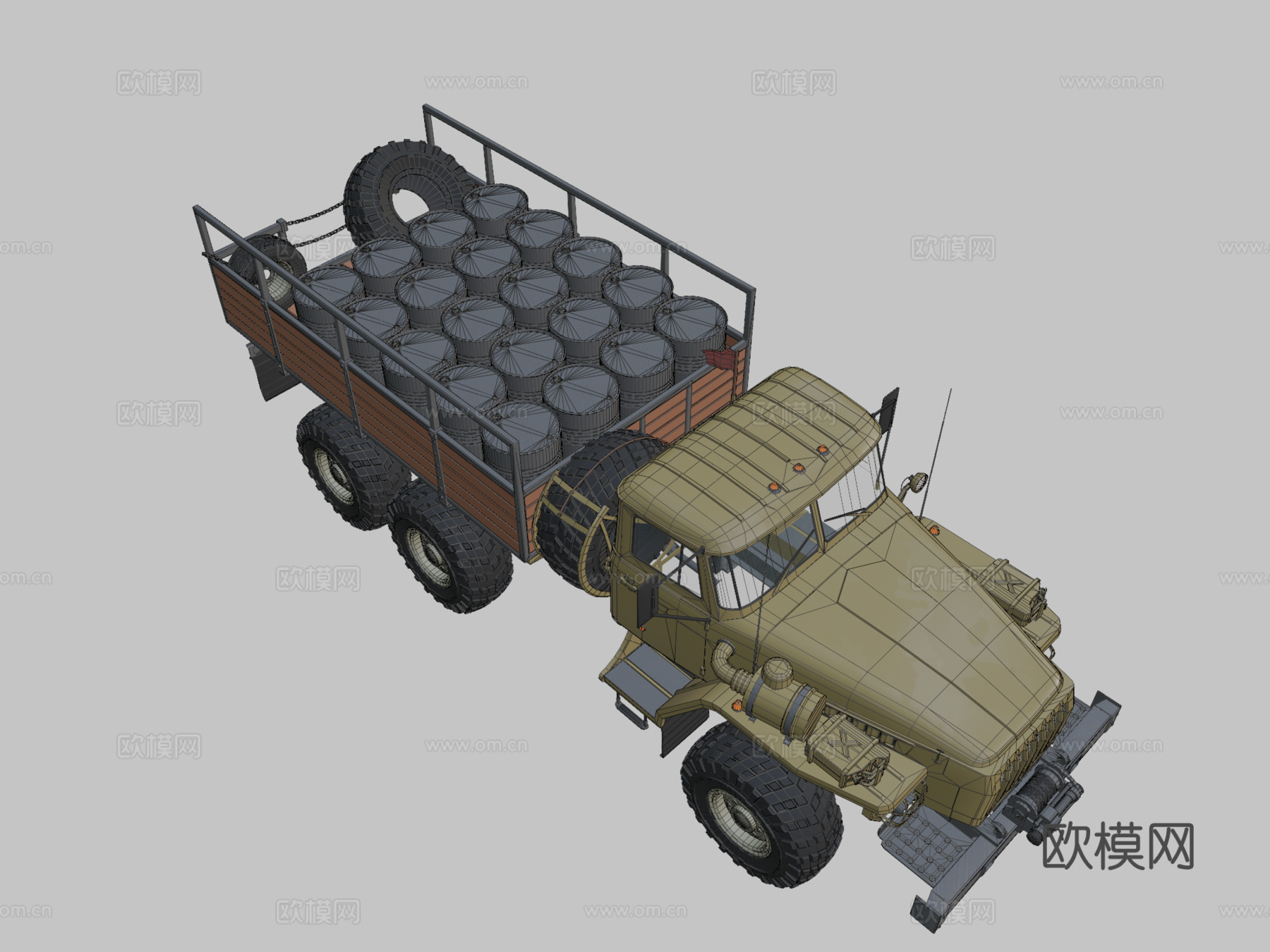 苏联乌拉尔4320 MOD A型3d模型下载（渲染图2）