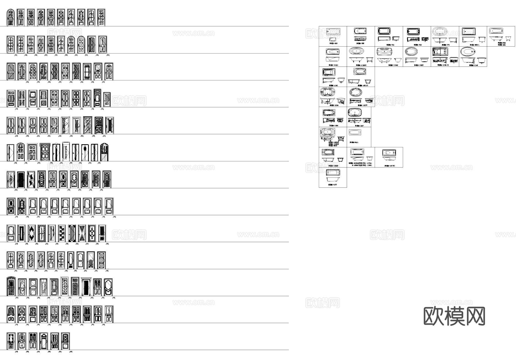 欧式门栏杆楼梯工装CAD综合图库cad施工图